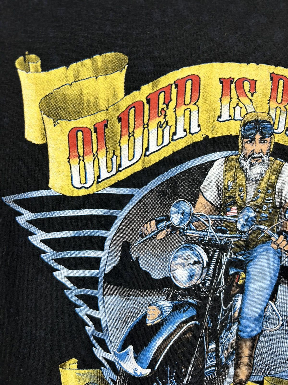 Vintage Vintage 90s Older is Better Indian Motocycle Biker Tee Size US L / EU 52-54 / 3 - 8 Thumbnail