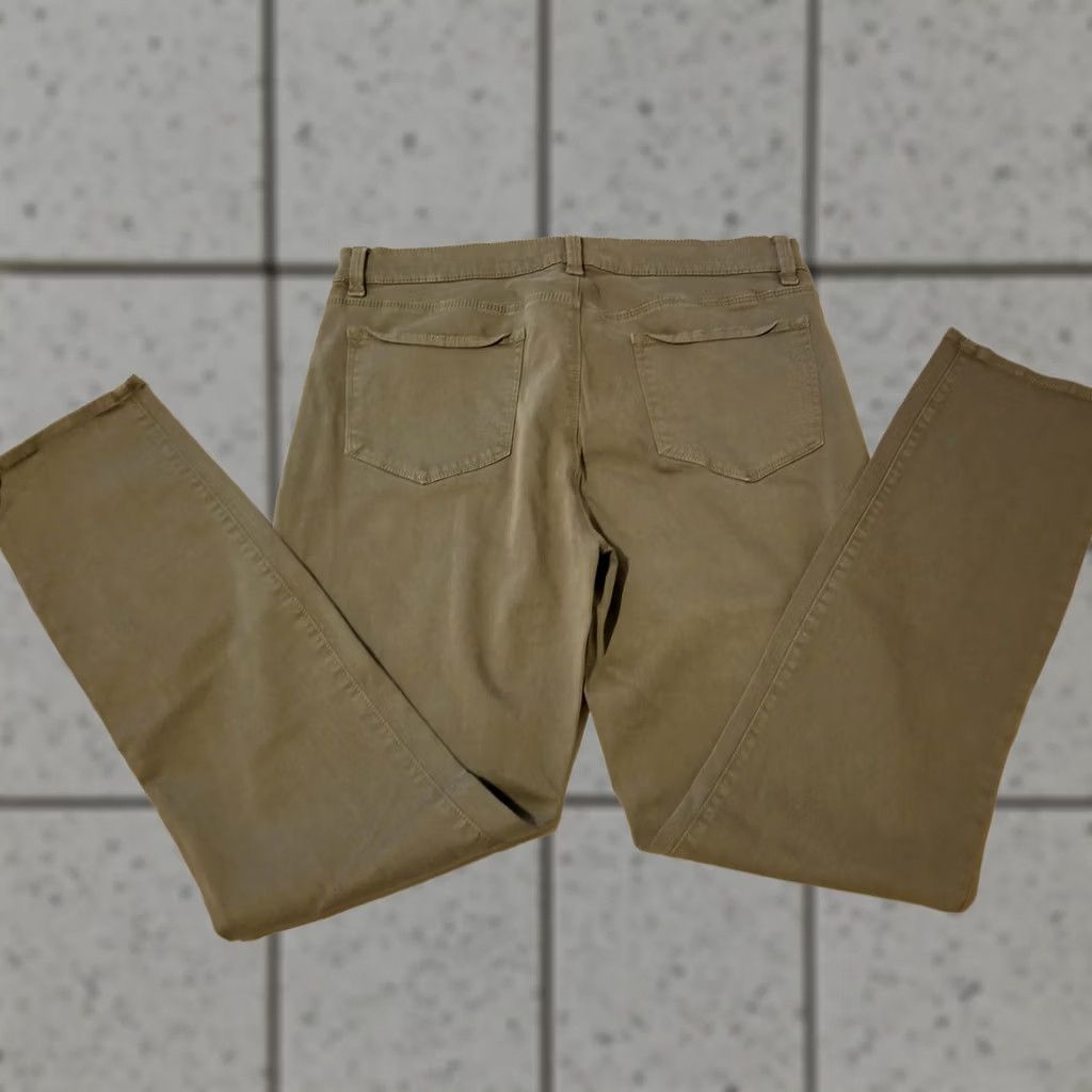 Ann Taylor Womens Ann Taylor Khaki Dress Pants 12 Cotton Slack Chino Trouser Stretch Beige Regular Pants Womens Size 34" / US 12 / IT 48 - 1 Thumbnail