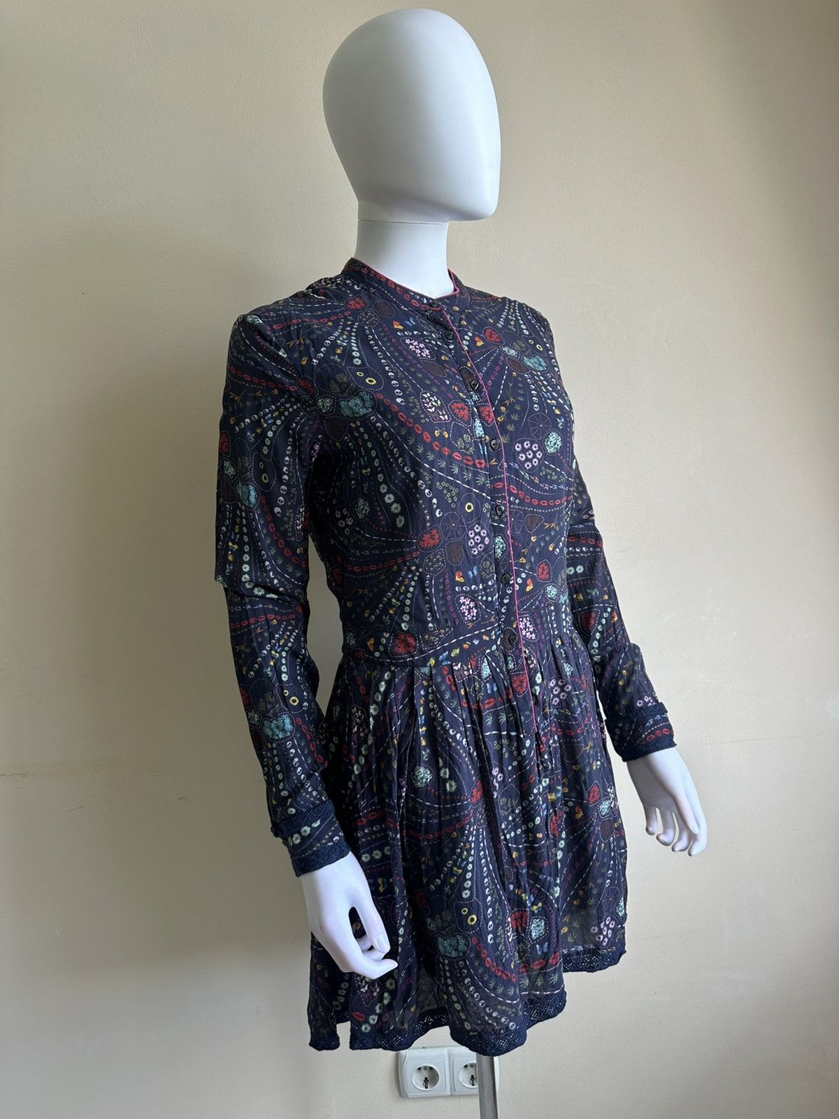 Zadig & Voltaire Zadig & Voltaire Floral Skull Print Long Sleeve Skater Dress Size M / US 6-8 / IT 42-44 - 3 Thumbnail