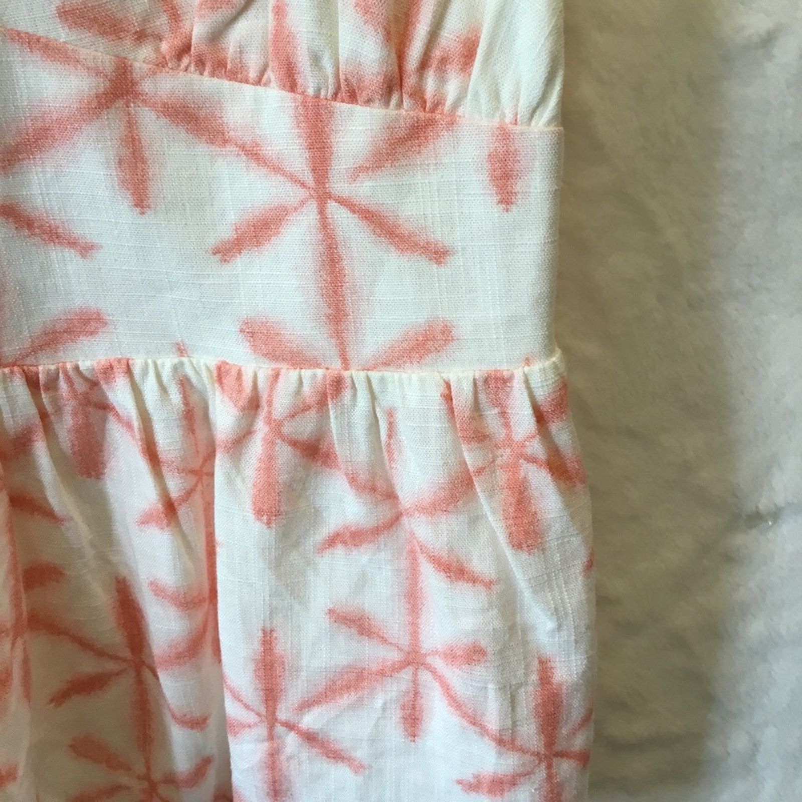 Loft Loft Coral Cream Star Tie Dye Peplum Cami Size M / US 6-8 / IT 42-44 - 4 Thumbnail