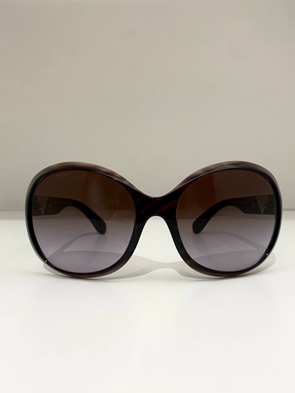 Prada Prada Milano Triangle Logo Oval Brown Oversized Sunglasses Size ONE SIZE - 4 Thumbnail