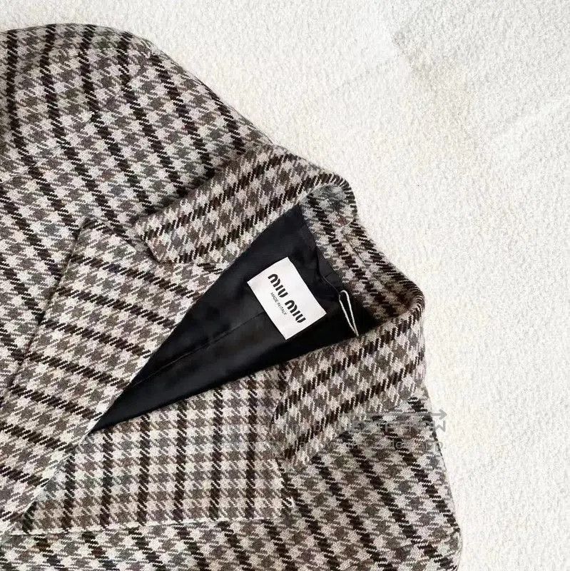 Miu Miu Miu Miu Checked Wool Women's Jacket . Size XXS / US 00 / IT 34 - 3 Thumbnail