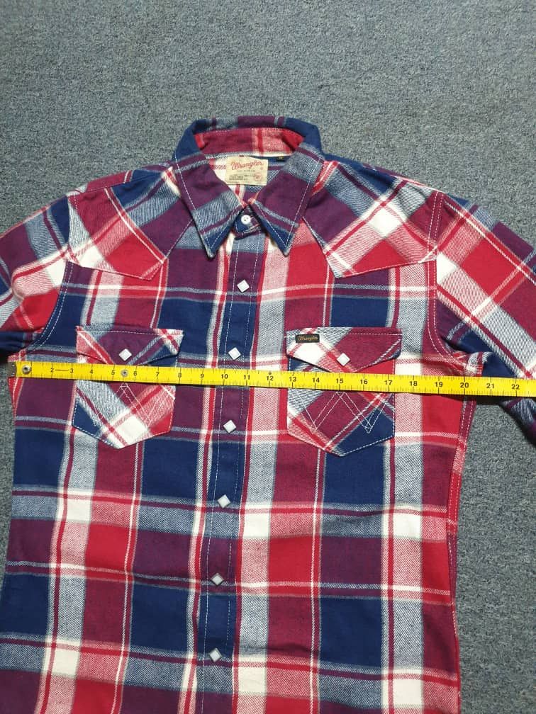 Japanese Brand Wrangler square button checkered western shirt Size US M / EU 48-50 / 2 - 8 Thumbnail