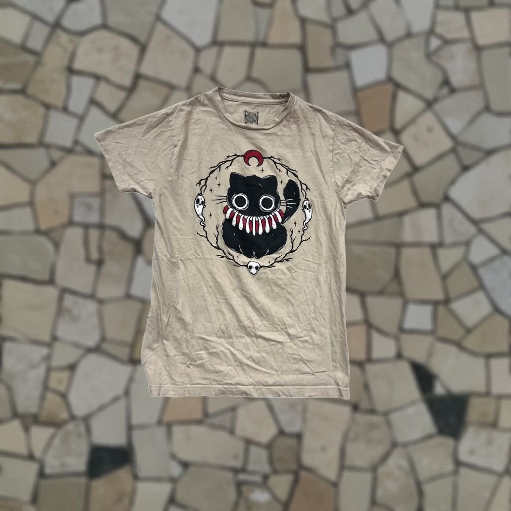 Vintage Pympkin Art Beige T-Shirt Womens S Crew Neck Short Sleeve Cotton graphic cat skulls Like New Size S / US 4 / IT 40 - 1 Thumbnail