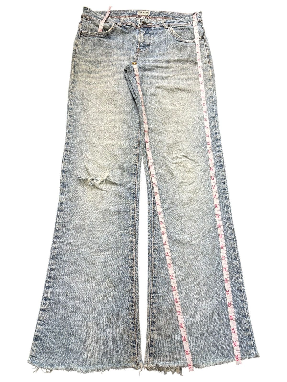 Diesel Vintage Japanese Brand Checkered Distress Flare Jeans Size 30" / US 8 / IT 44 - 7 Thumbnail