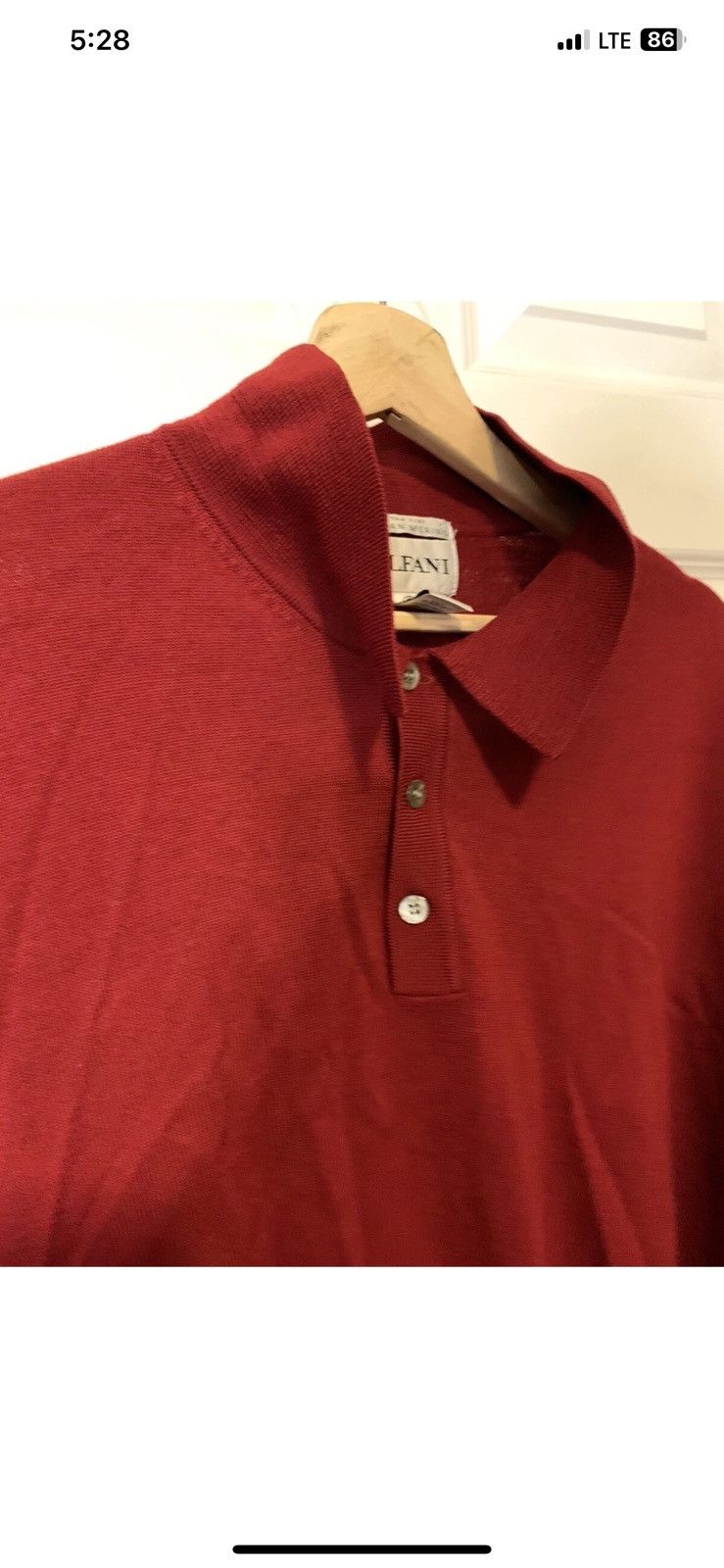 Alfani Alfani mens XL extra fine italian merino wool red sweater Size US XL / EU 56 / 4 - 5 Thumbnail