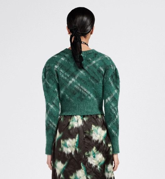 Dior o1w1db10824 Check'n' Sweater in Pine Green Size M / US 6-8 / IT 42-44 - 6 Thumbnail