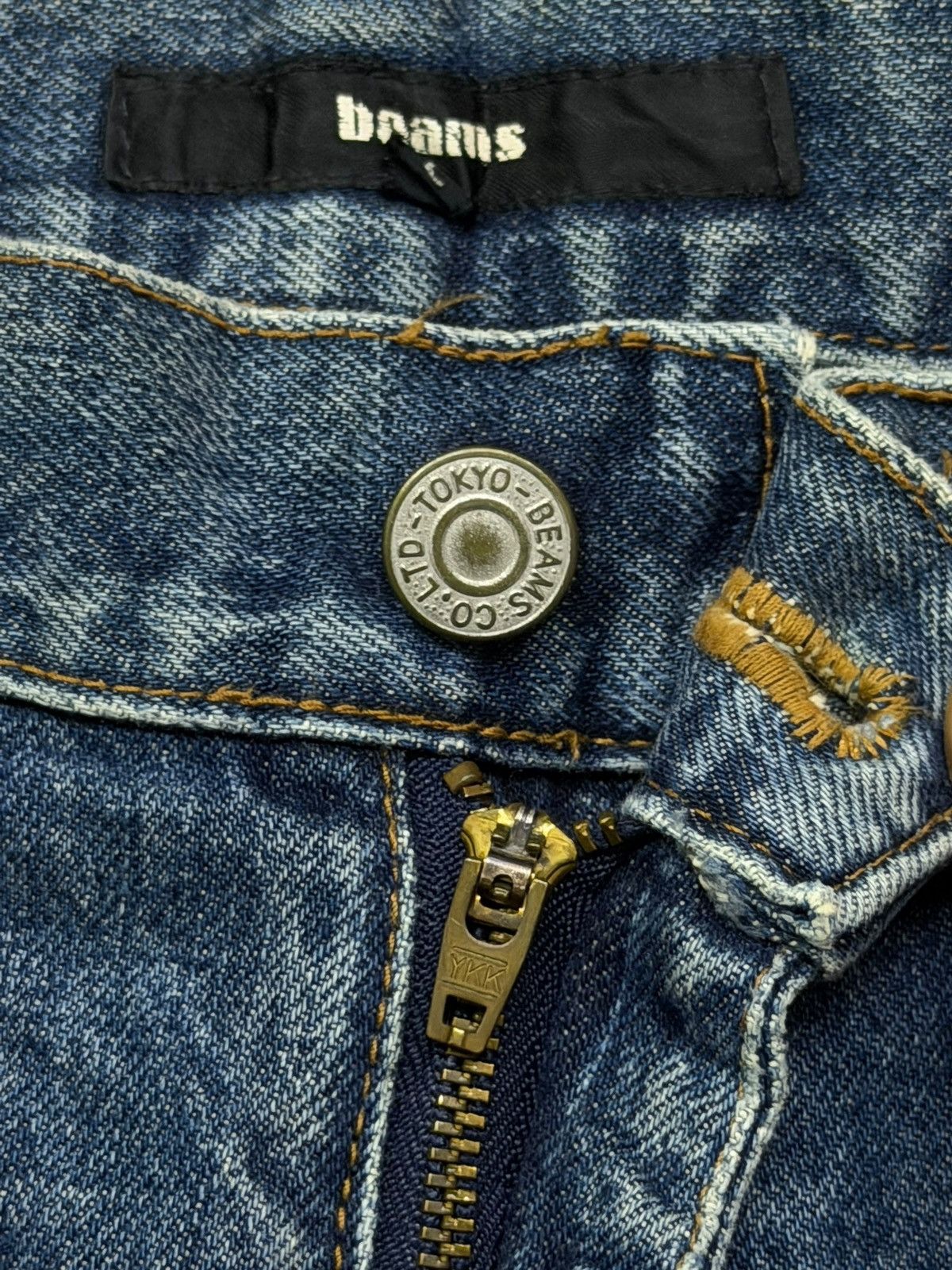 Beams Plus Vintage BEAMS Tokyo Distressed Patchwork Denim Jeans Japan Size US 34 / EU 50 - 10 Thumbnail