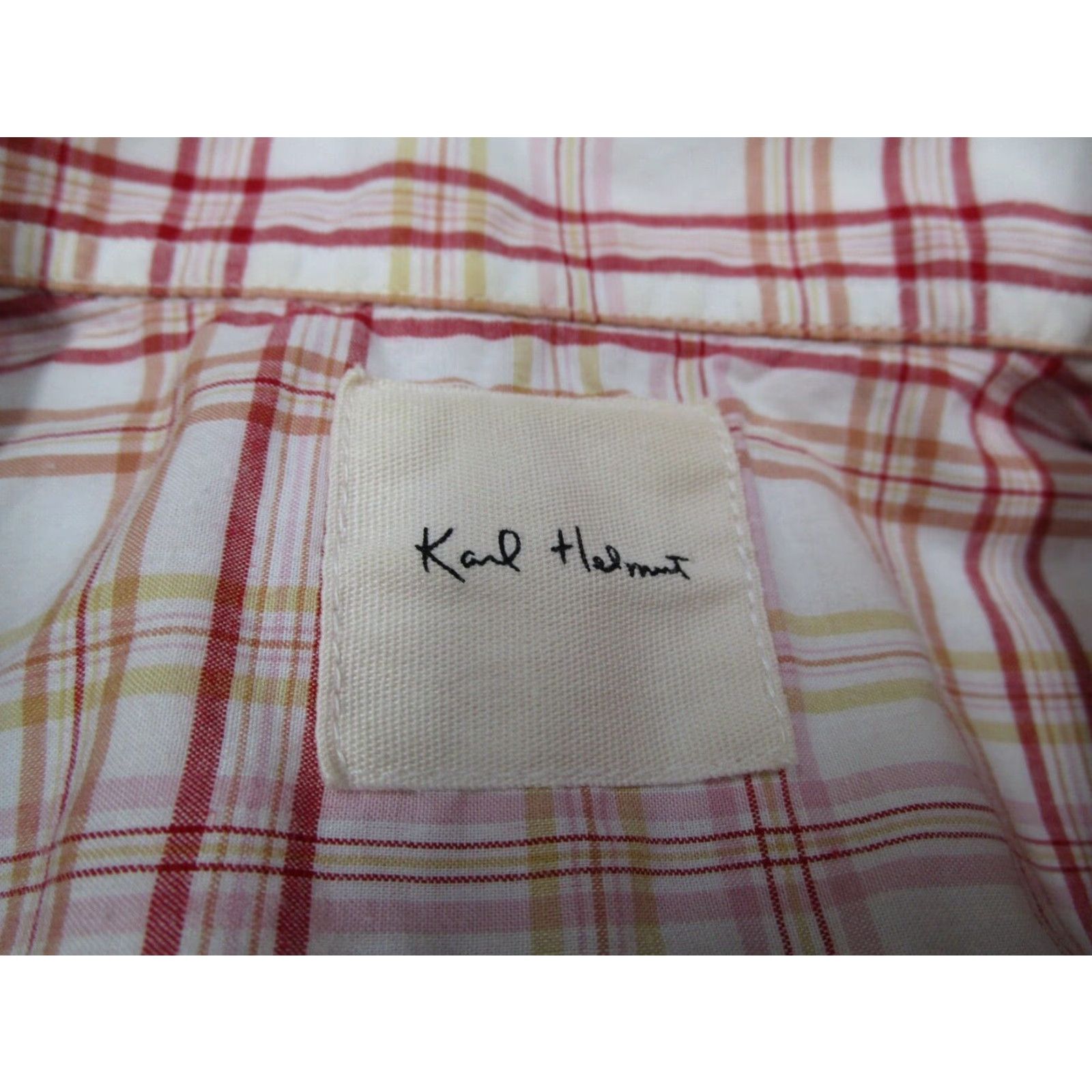 Vintage Karl Helmut Short Sleeve Plaid Button Up Shirt Mens Medium Red Cotton Size US M / EU 48-50 / 2 - 3 Thumbnail