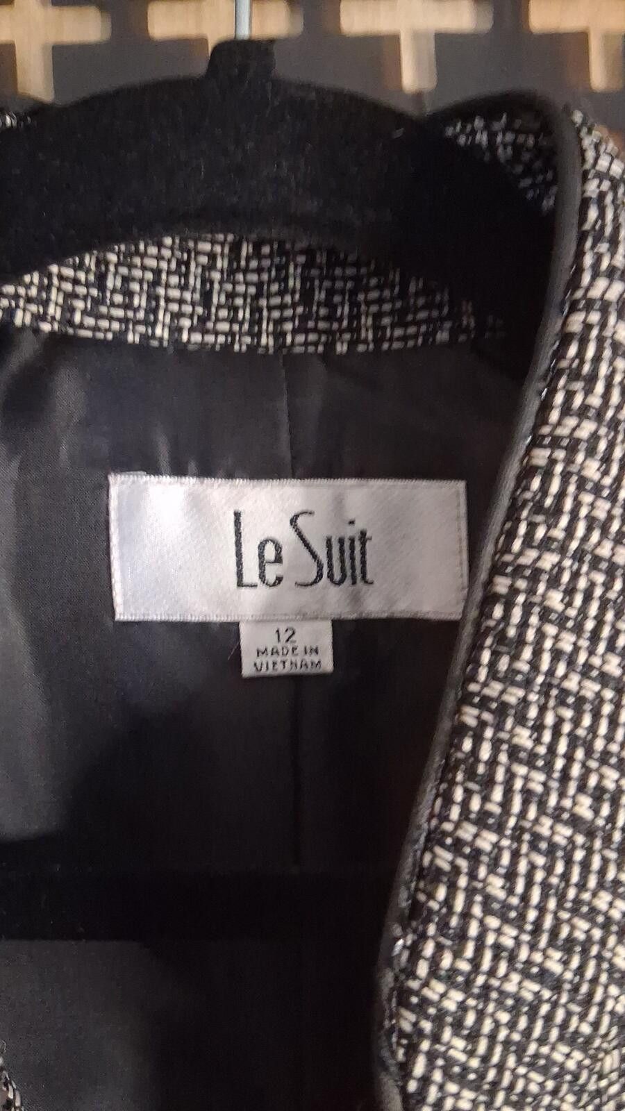 Other Le Suit Black & White Tweed Blazer Jacket Size 12 Size ONE SIZE - 2 Thumbnail