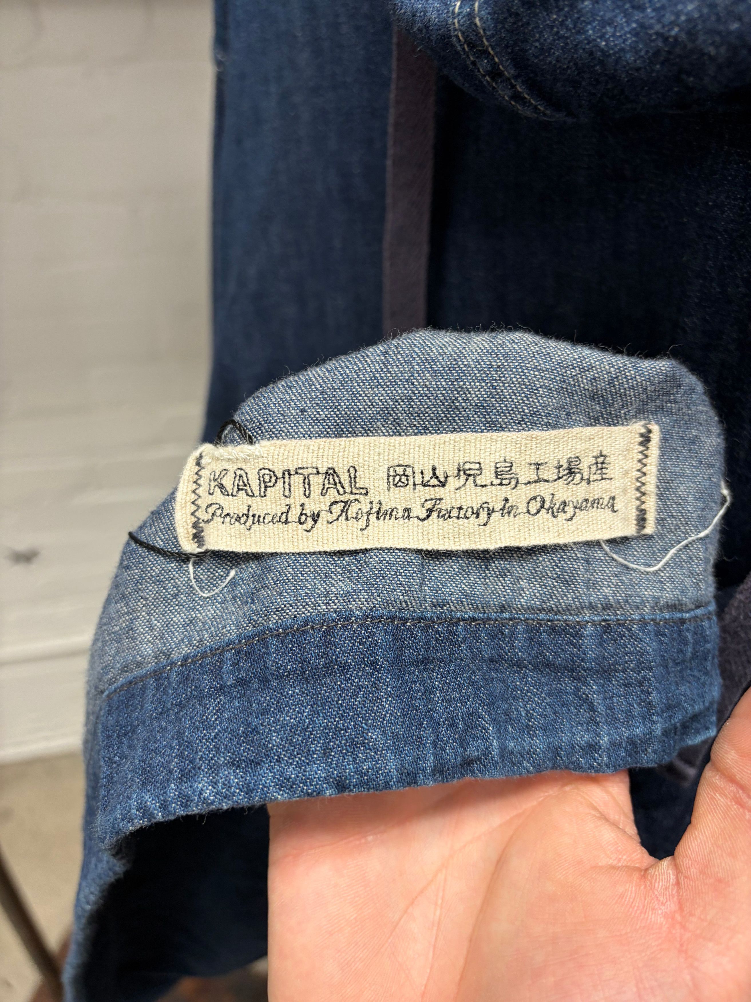 Kapital Kapital Hooded Denim Drawstring Closure Military Field Jacket Size US L / EU 52-54 / 3 - 6 Thumbnail