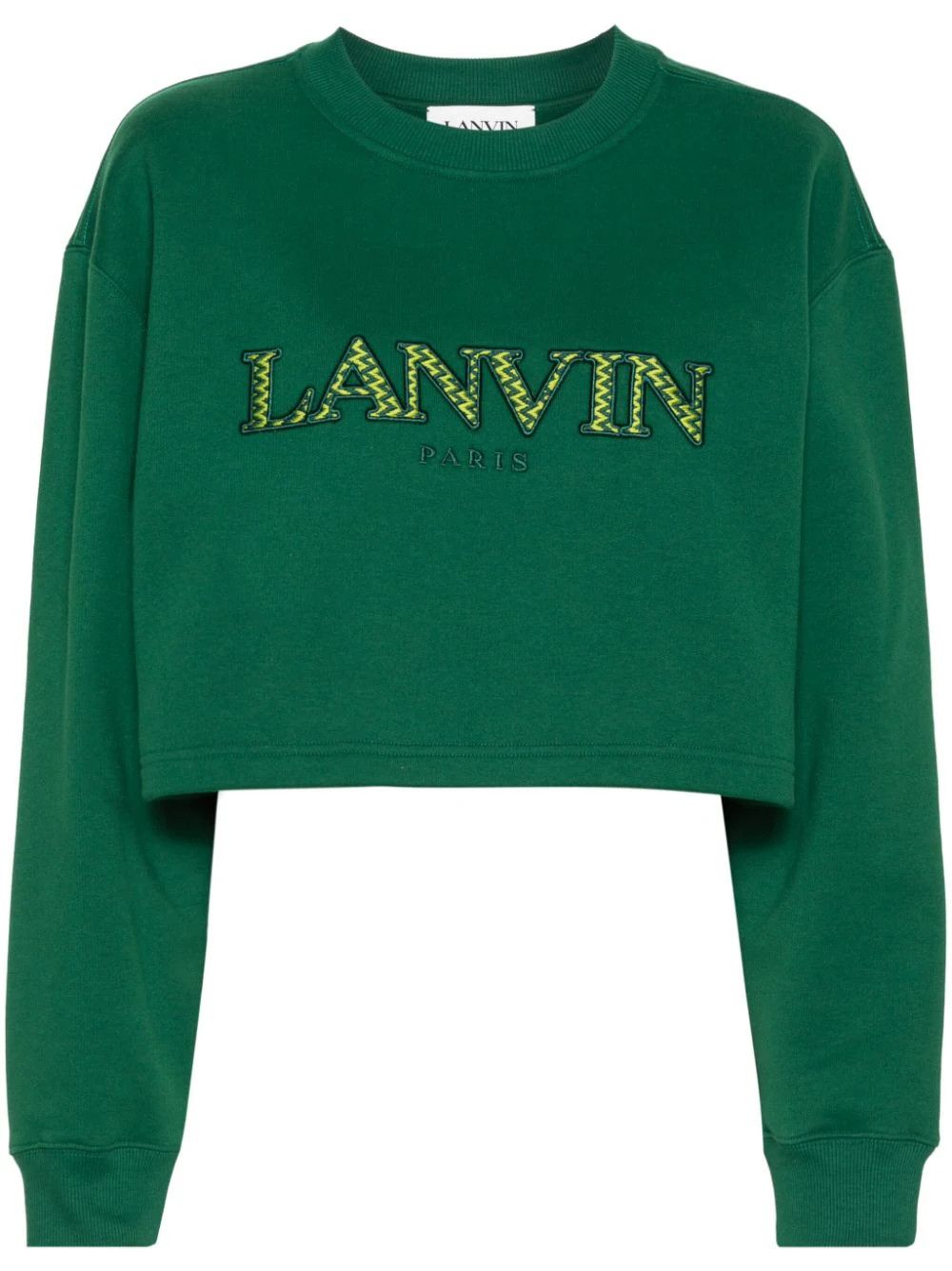Lanvin o1s22i1n1024 Cropped Sweatshirt in Green Size L / US 10 / IT 46 - 1 Thumbnail