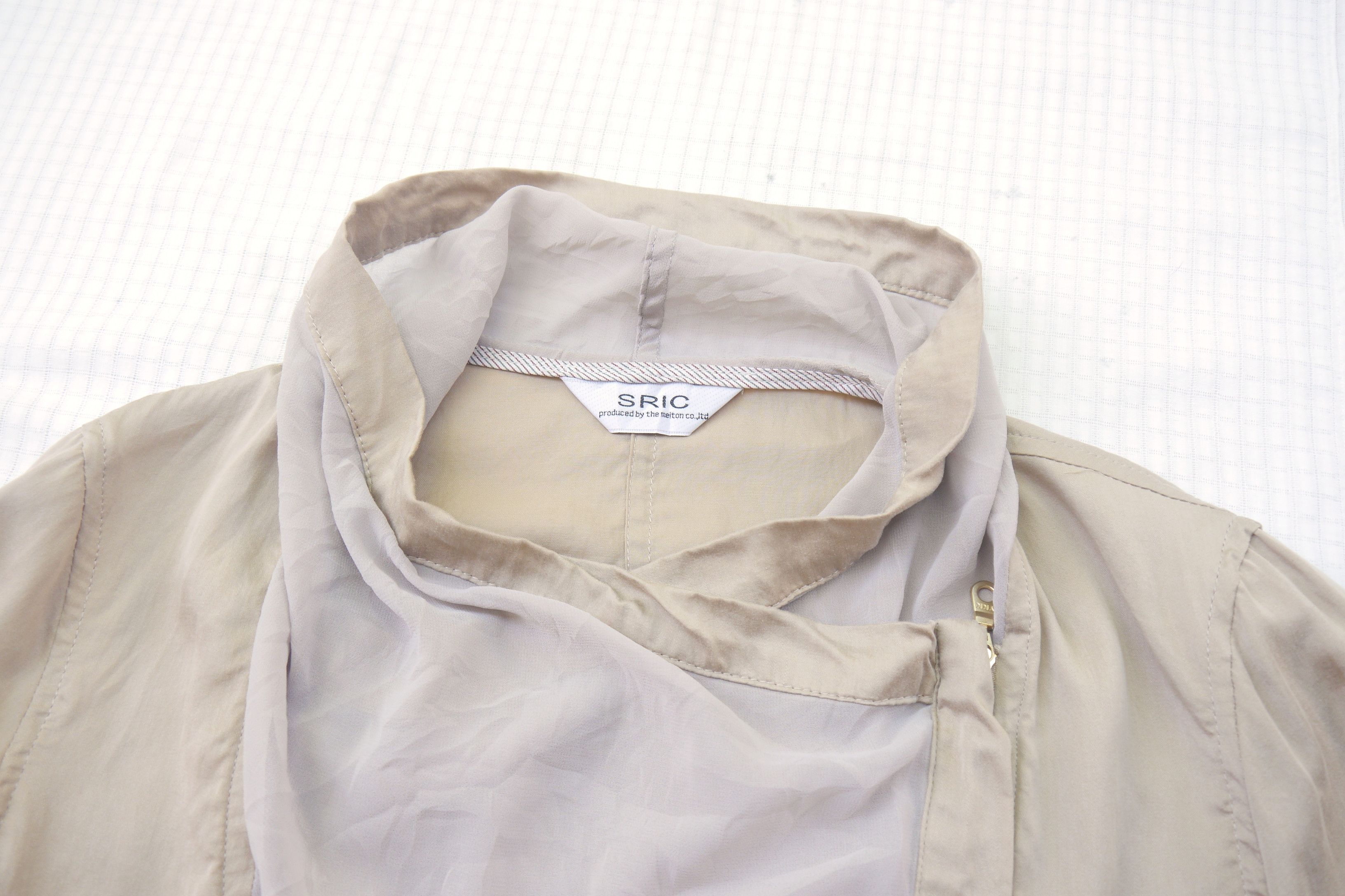 Japanese Brand (J706) SRIC Japan Beige Jacket Sz 38 Size XS / US 0-2 / IT 36-38 - 6 Thumbnail