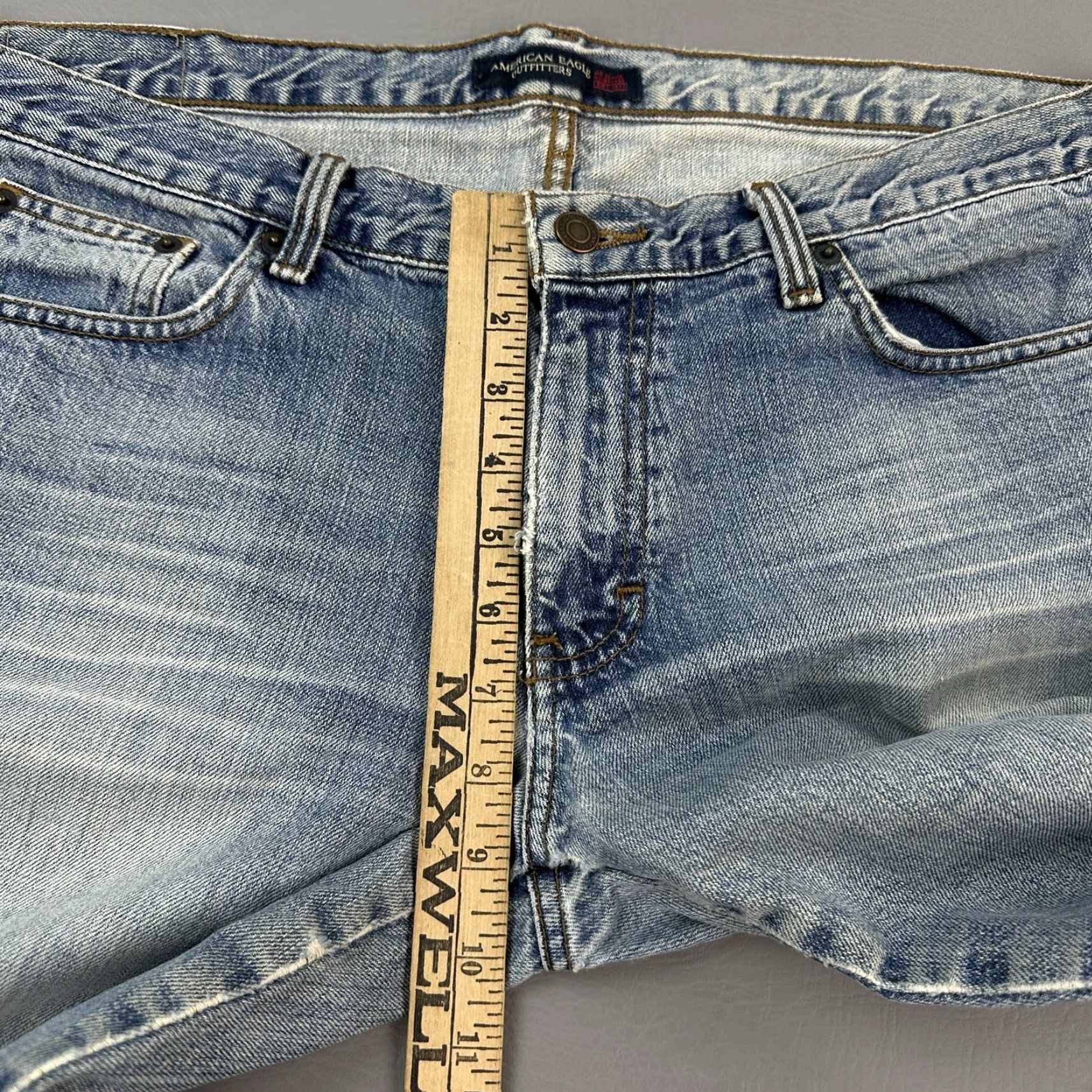 American Eagle Outfitters VINTAGE American Eagle Jeans Women's 12 Long 36x34 Blue Bootcut Distressed Y2K Size 34" / US 12 / IT 48 - 5 Thumbnail