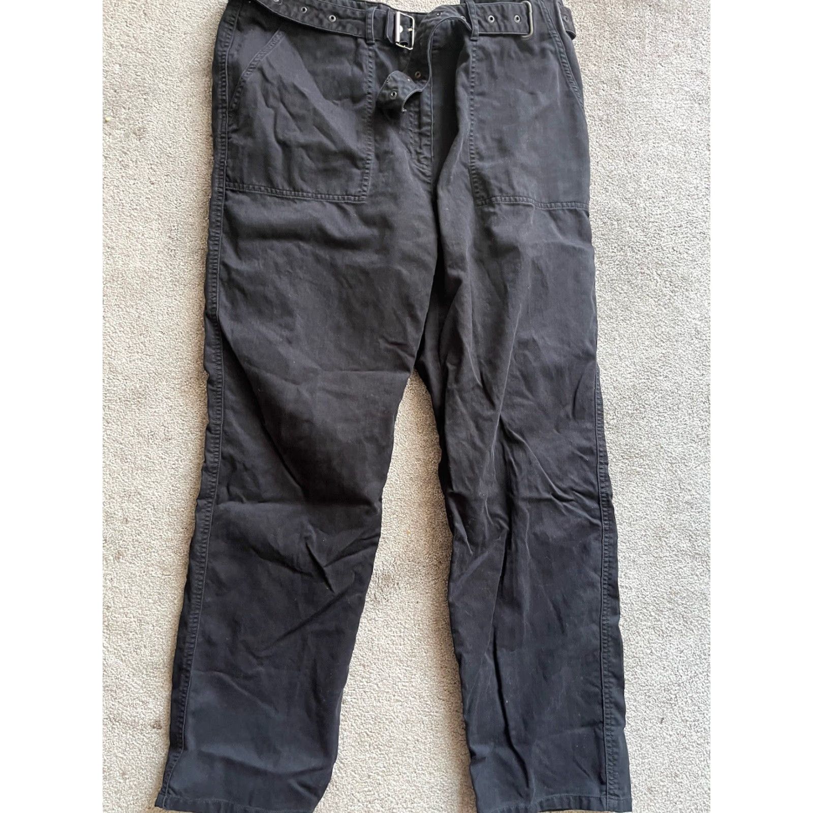Ralph Lauren Lauren Ralph Lauren Straight Pants Womens 16 Black Belted Highrise 38x30 Size 38" / US 16 / IT 52 - 4 Thumbnail