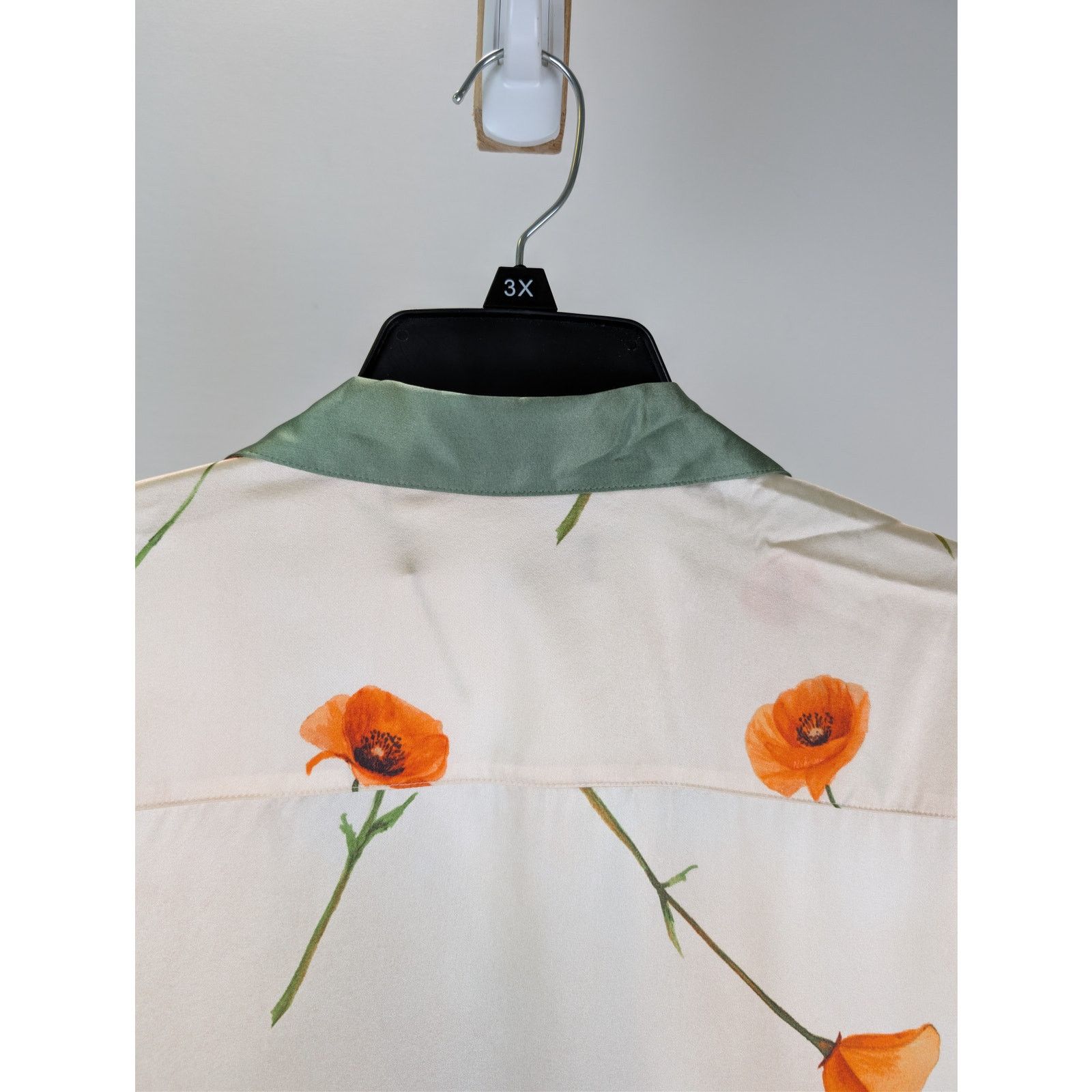 Nahmias o1rshd1 CC20 Colorblock Poppy Short Sleeve Silk Shirt Ivory Size US M / EU 48-50 / 2 - 15 Thumbnail