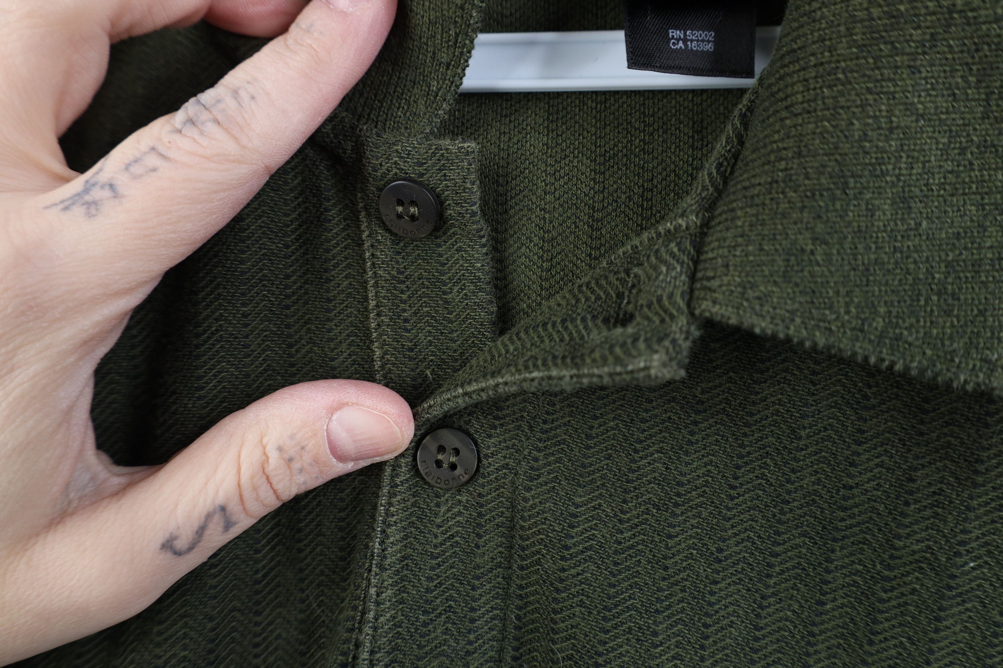 Vintage Vintage 90s Streetwear Herringbone Long Sleeve Polo USA Size US L / EU 52-54 / 3 - 6 Thumbnail