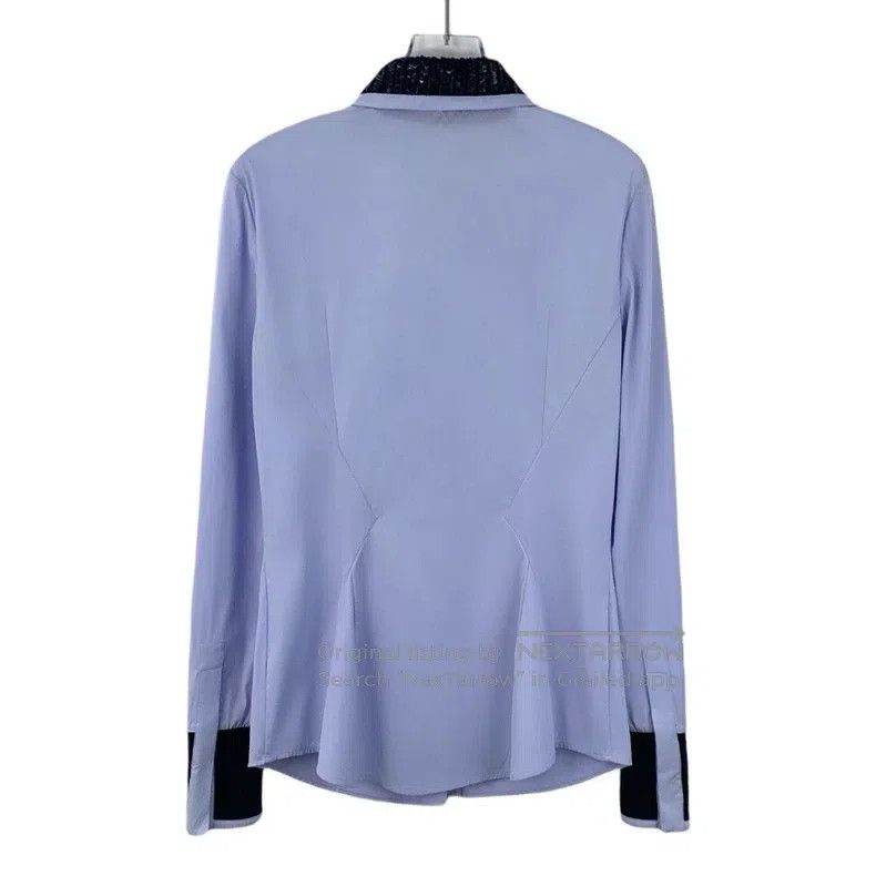 Dior Dior Blue sequin decorated cotton lapel long-sleeved shirt Size XS / US 0-2 / IT 36-38 - 2 Thumbnail