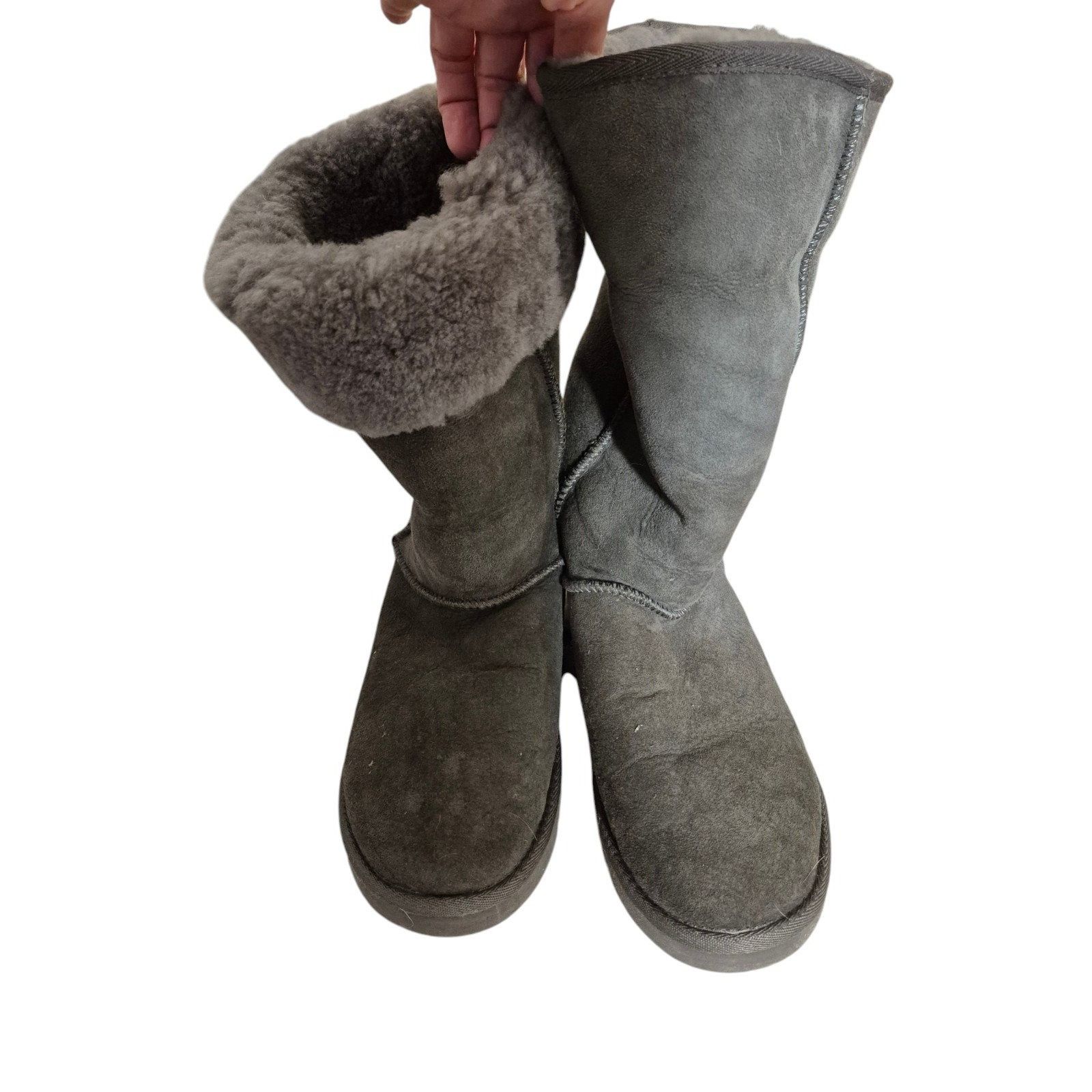 Other Classic Suede Sheepskin Shearling Lined Soft Boots Gray Sz 1 Size US 10 / IT 40 - 3 Thumbnail