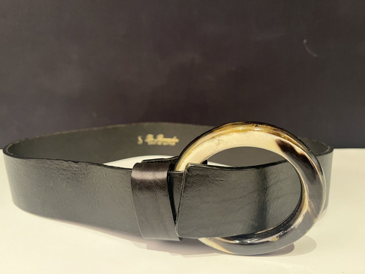 Vintage De Renaudin Large Horn Circle Buckle Belt Size ONE SIZE - 1 Thumbnail