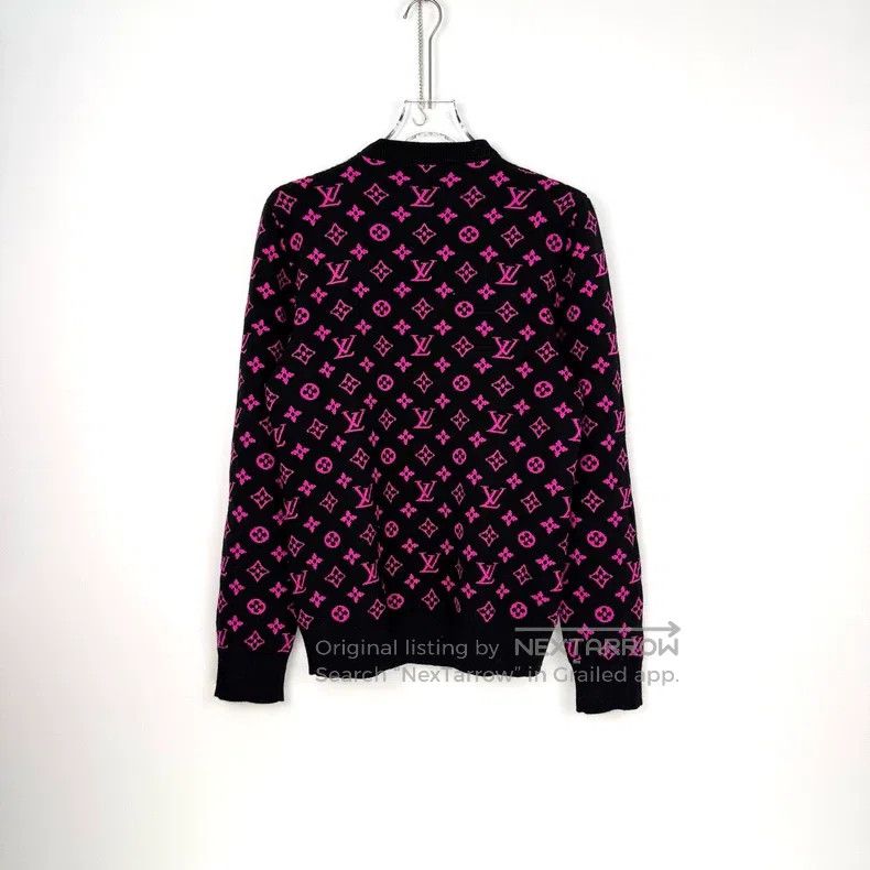 Louis Vuitton Louis Vuitton Black Pink Back Full Print Cashmere Sweater Size US M / EU 48-50 / 2 - 4 Thumbnail