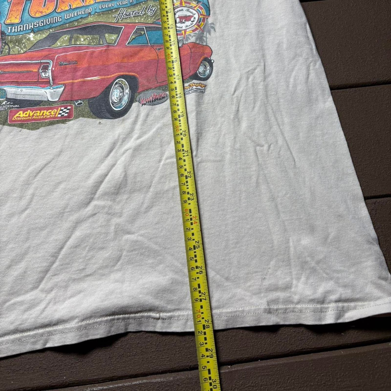 Hanes White 2005 Daytona Turkey Run Car Shirt Size US XL / EU 56 / 4 - 5 Thumbnail