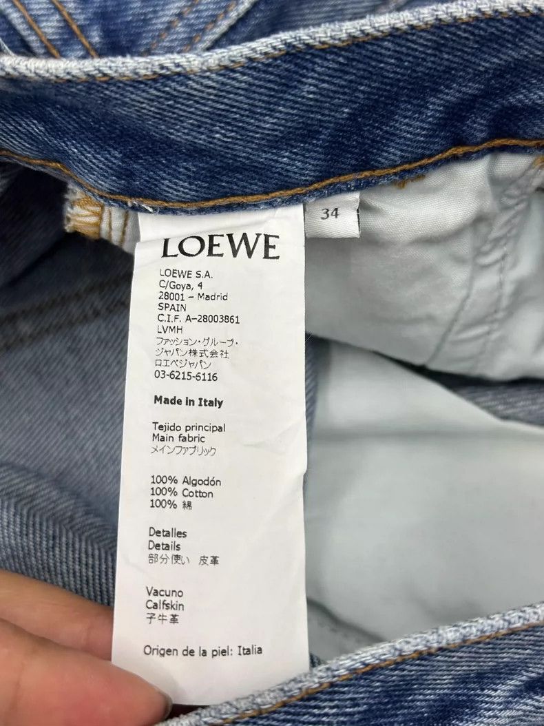 Other LOEWE Blue jeans with leather lettering on the back Size 42" / US 20 - 6 Thumbnail
