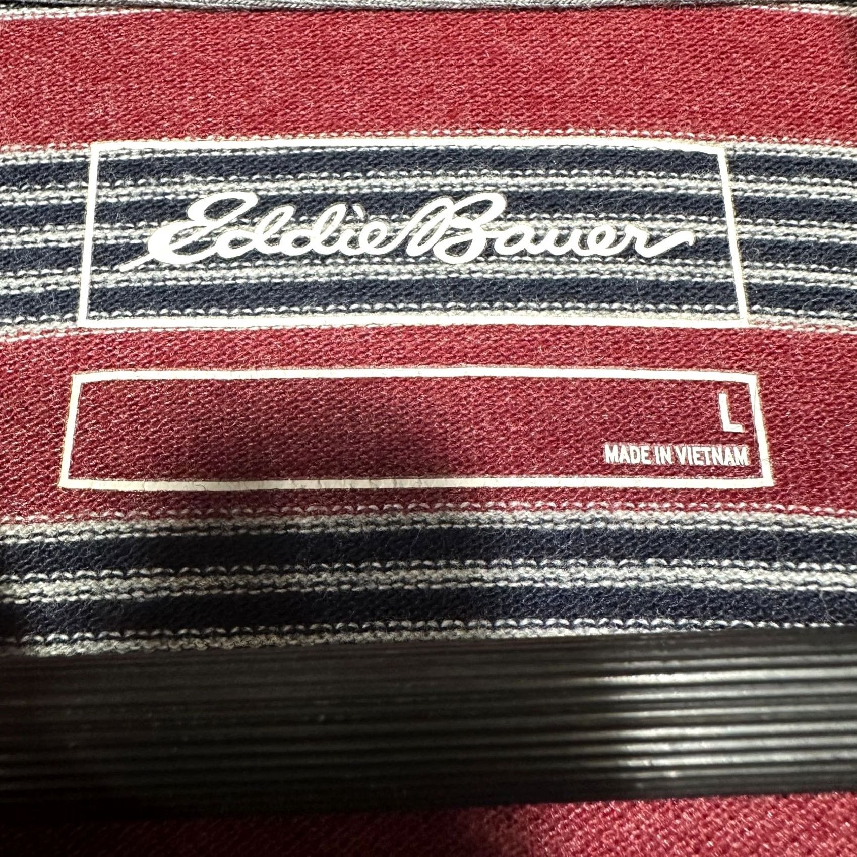 Eddie Bauer Eddie Bauer Polo Shirt Men Large Maroon Striped Short Sleeve Button Neck Size US L / EU 52-54 / 3 - 4 Thumbnail