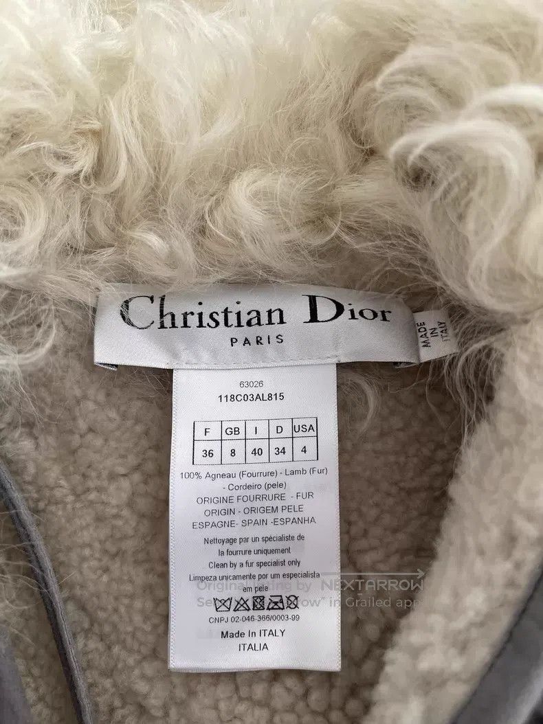 Dior Dior Gray fur all-in-one little bee shawl Size XS / US 0-2 / IT 36-38 - 4 Thumbnail