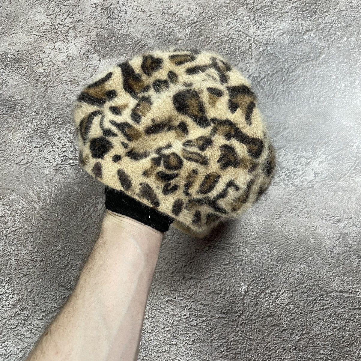 Vintage Vintage 90s Leopard Print Beanie Mohair Knit Grunge Slim OS Size ONE SIZE - 4 Thumbnail