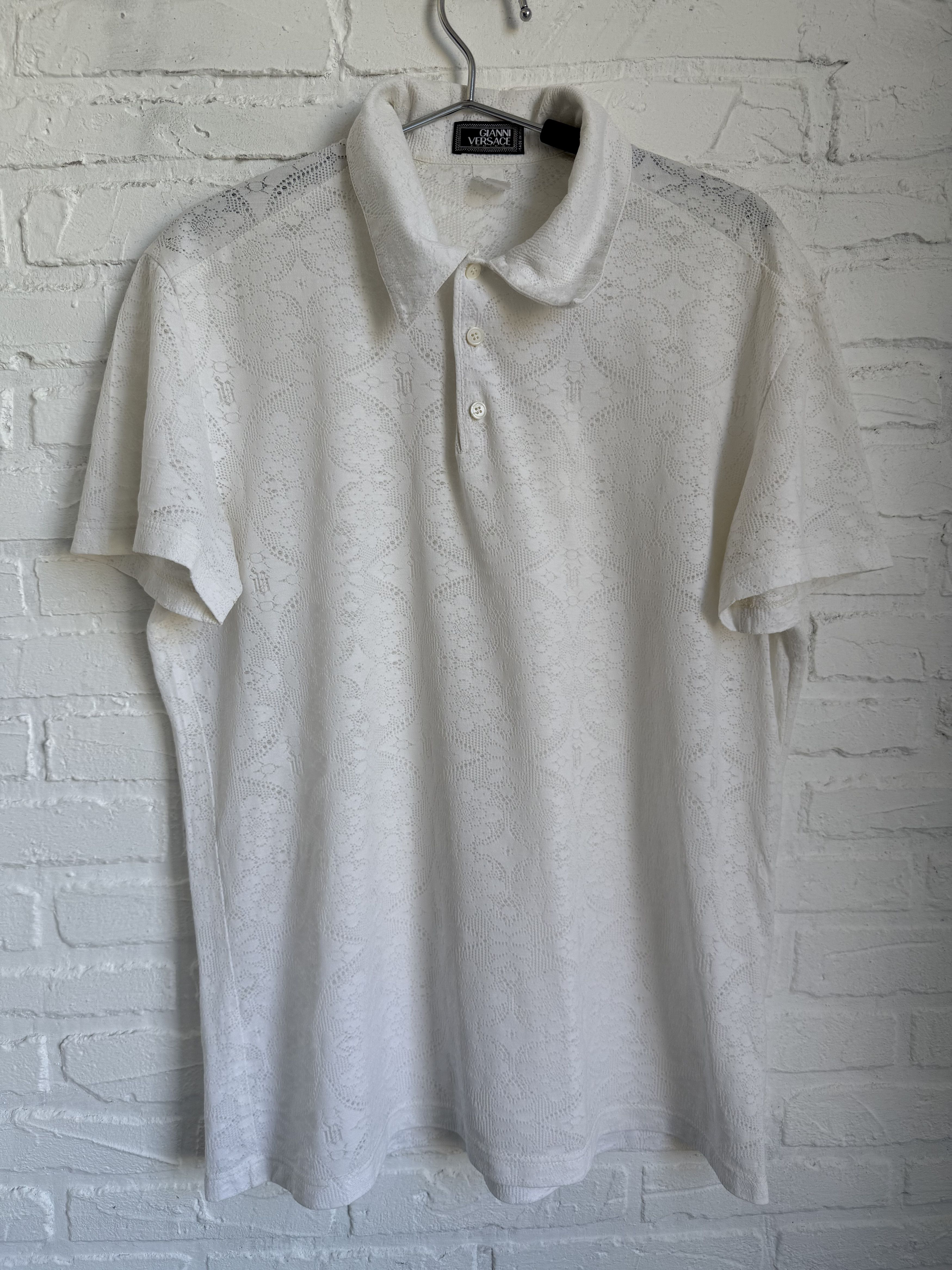 Versace Vintage Gianni Versace Couture tonal frolar baroque polo Size US L / EU 52-54 / 3 - 1 Thumbnail