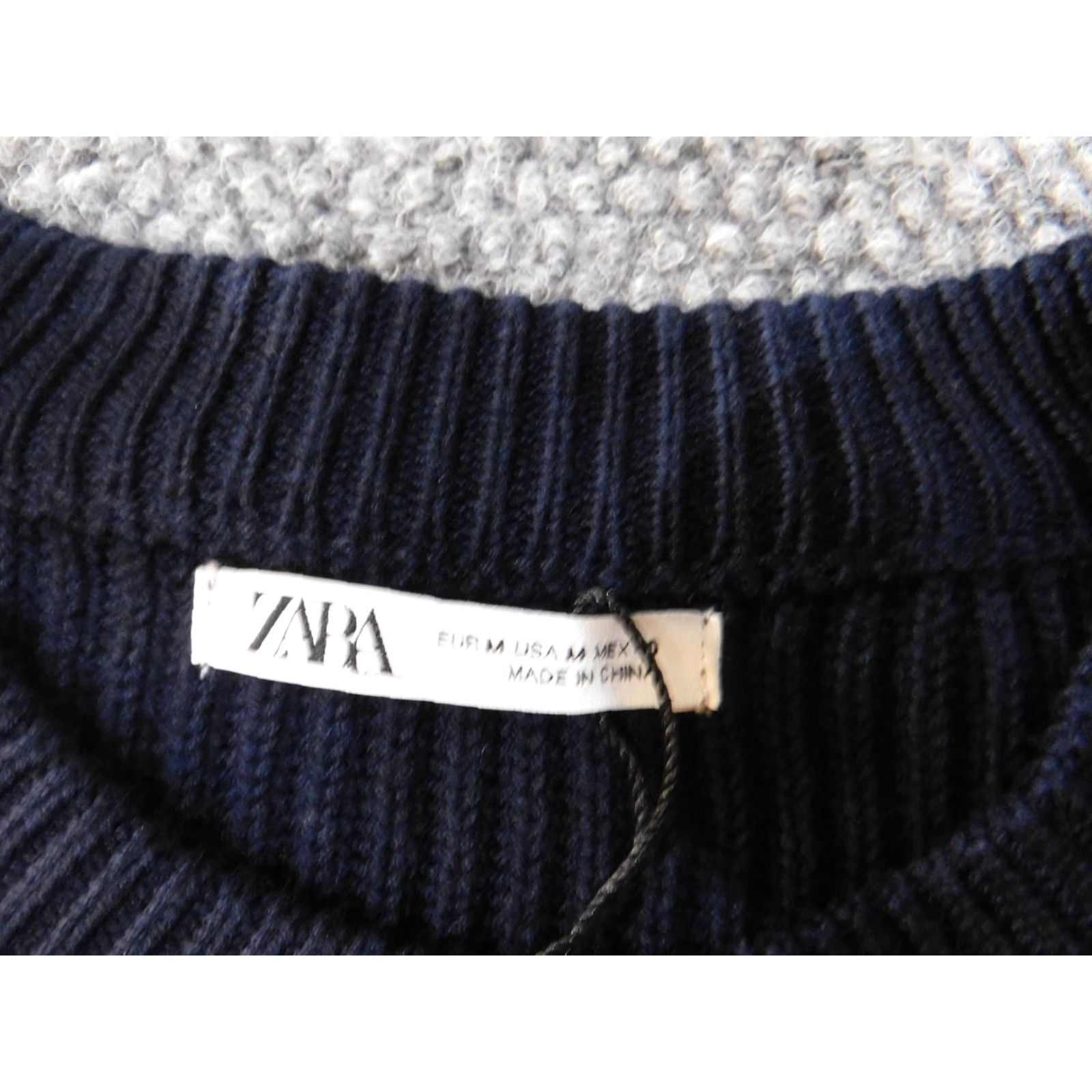 Zara Zara Sweater Men M Blue Crew Neck Pullover Wool Polyester City Knit Knitwear Cable-Knit Casual Modern Regular Size US M / EU 48-50 / 2 - 6 Thumbnail