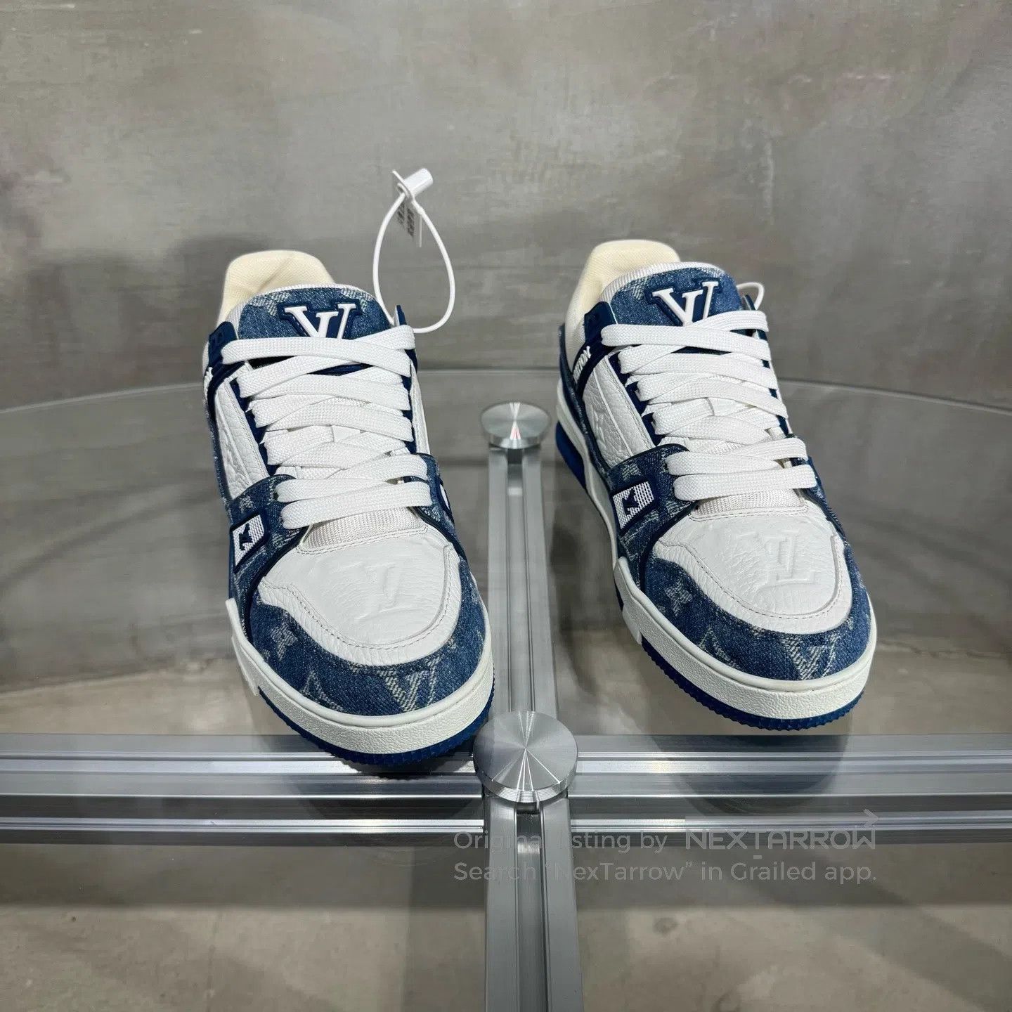 Louis Vuitton Louis Vuitton Trainer: Blue and White Jeans board shoes Size US 5.5 / IT 35.5 - 1 Thumbnail