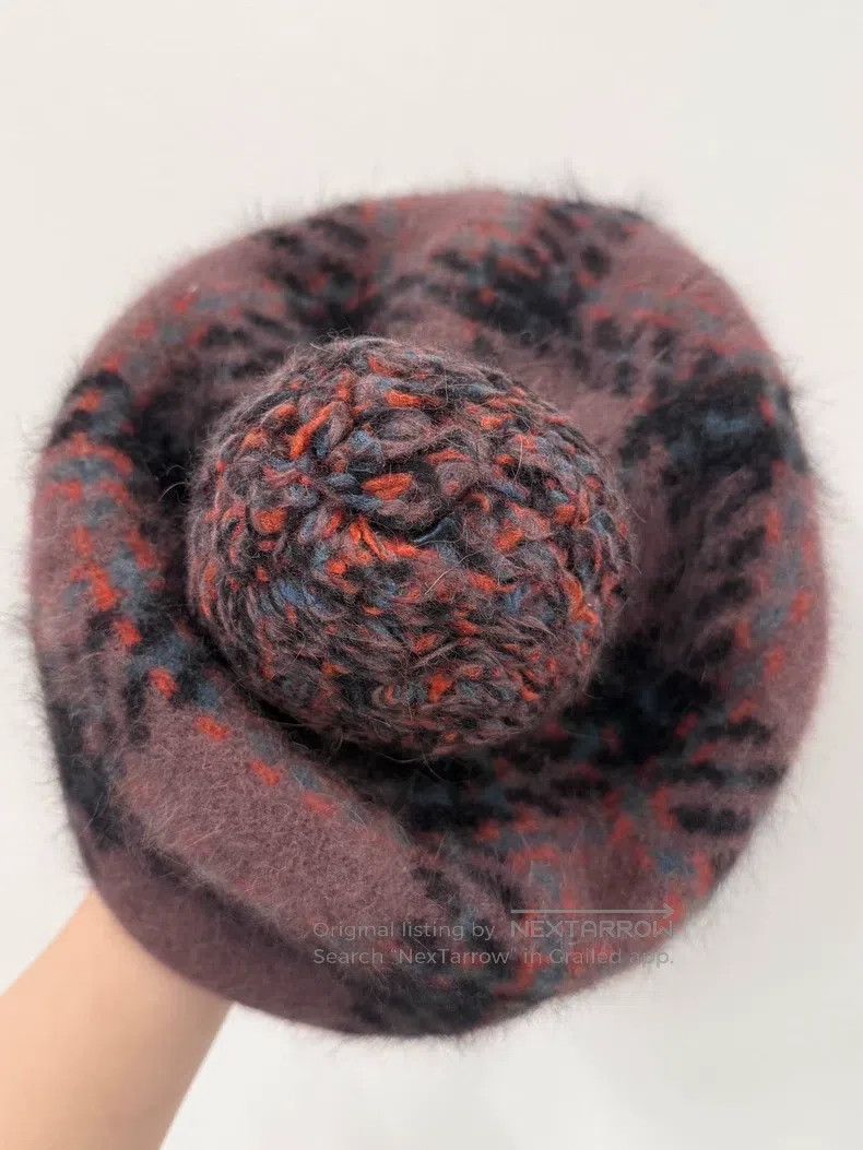Vivienne Westwood Vivienne Westwood Vintage Beret, Tartan, Pom Pom Hat, Pure Size ONE SIZE - 5 Thumbnail