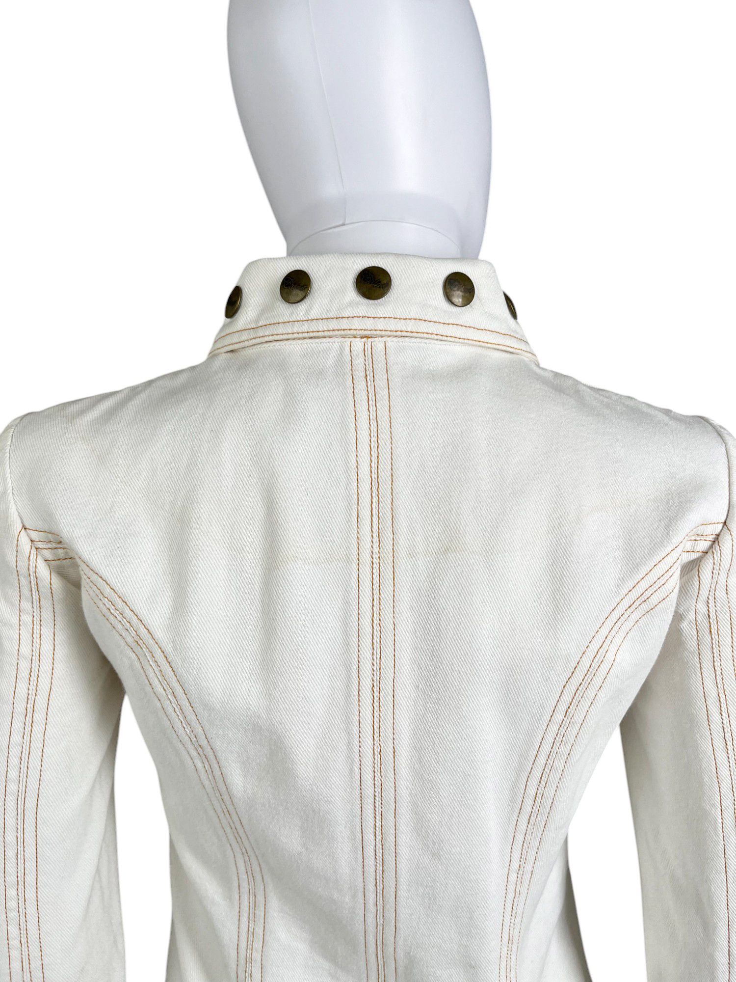 Chloe by Phoebe Philo S/S 2004 White Cotton Studded Jacket Size S / US 4 / IT 40 - 5 Thumbnail