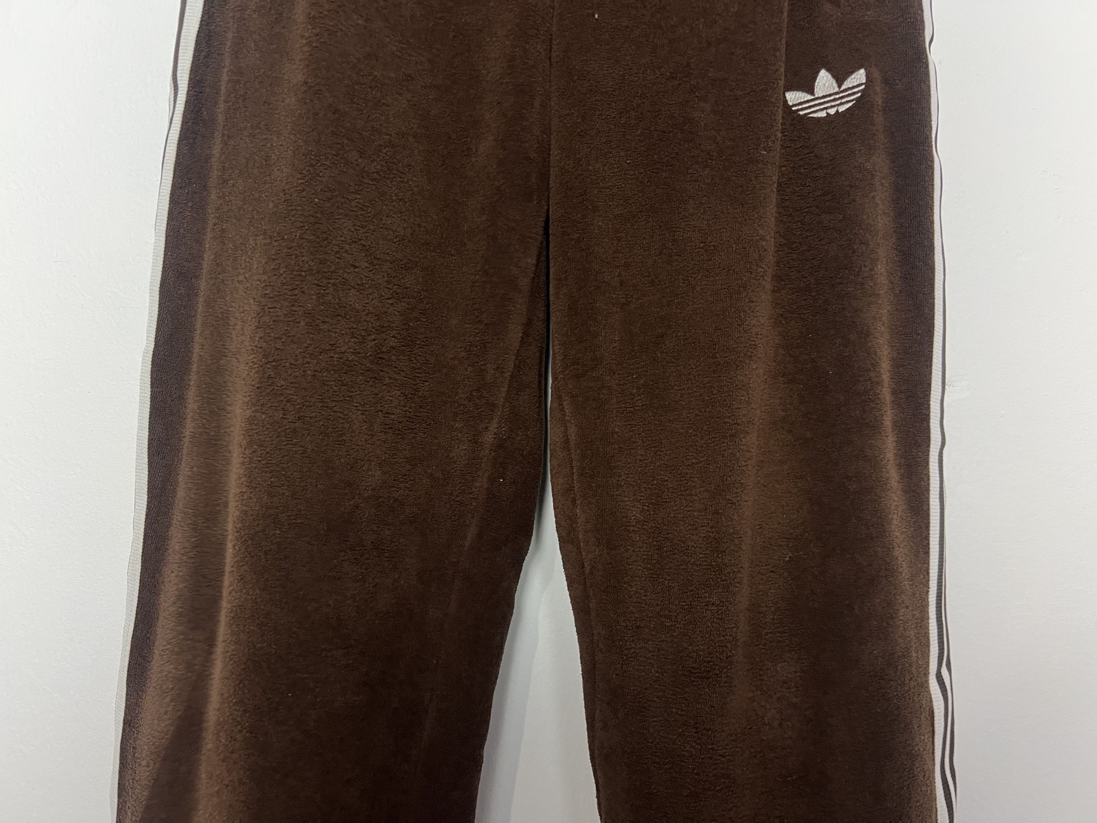 Adidas Vintage Adidas Brown Velour Striped Japan Made Track Pant Size US 29 - 4 Thumbnail