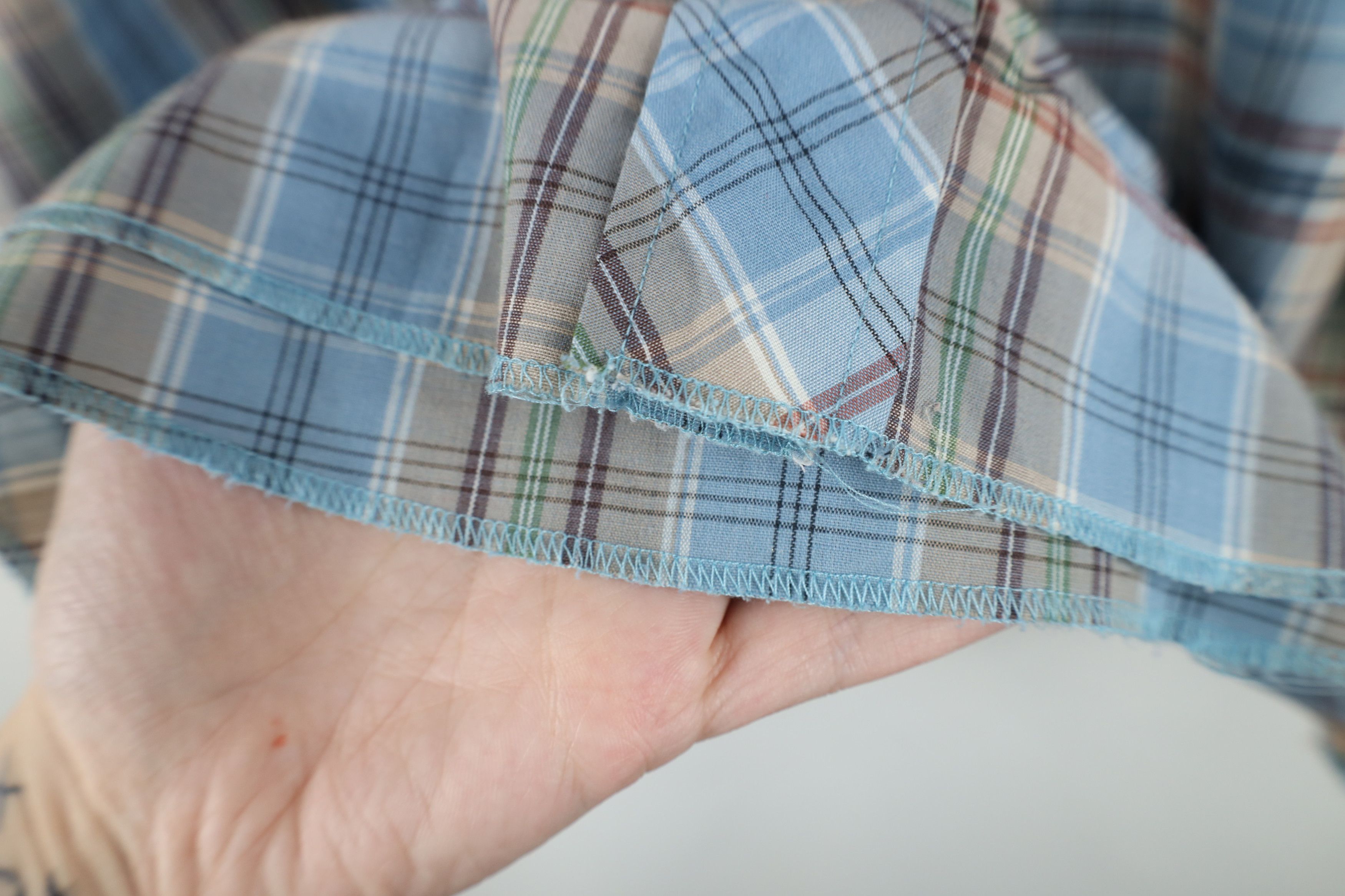 Wrangler Vintage 70s Wrangler Cowboy Snap Button Shirt Rainbow Plaid Size US L / EU 52-54 / 3 - 9 Thumbnail