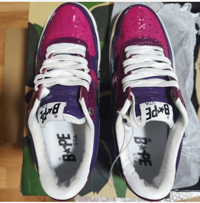Bape A Bathing Ape Bapesta Low Purple Red Sneakers Size US 8 / EU 41 - 3 Thumbnail