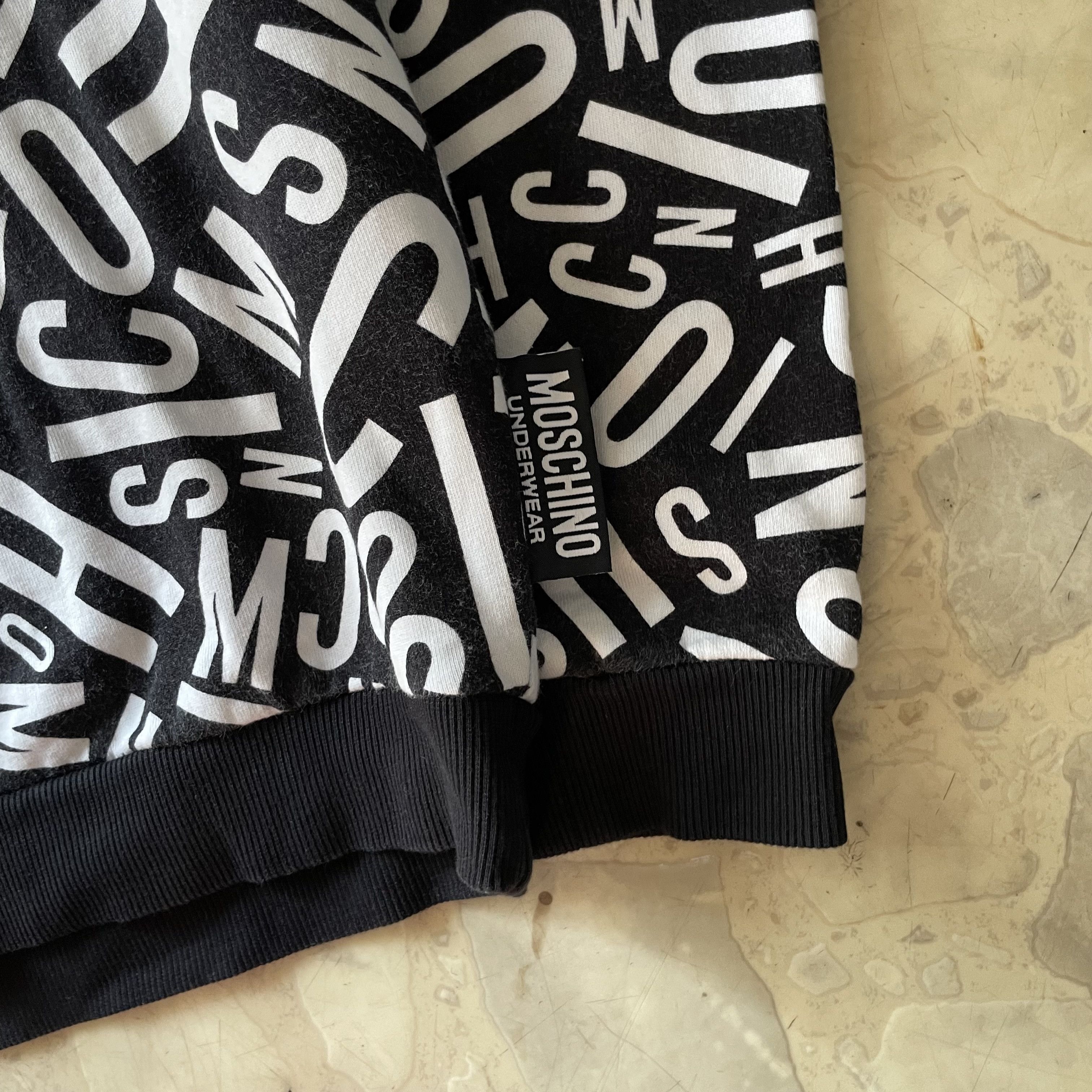 Moschino Moschino Black & White All Over Print Crewneck Size S / US 4 / IT 40 - 3 Thumbnail