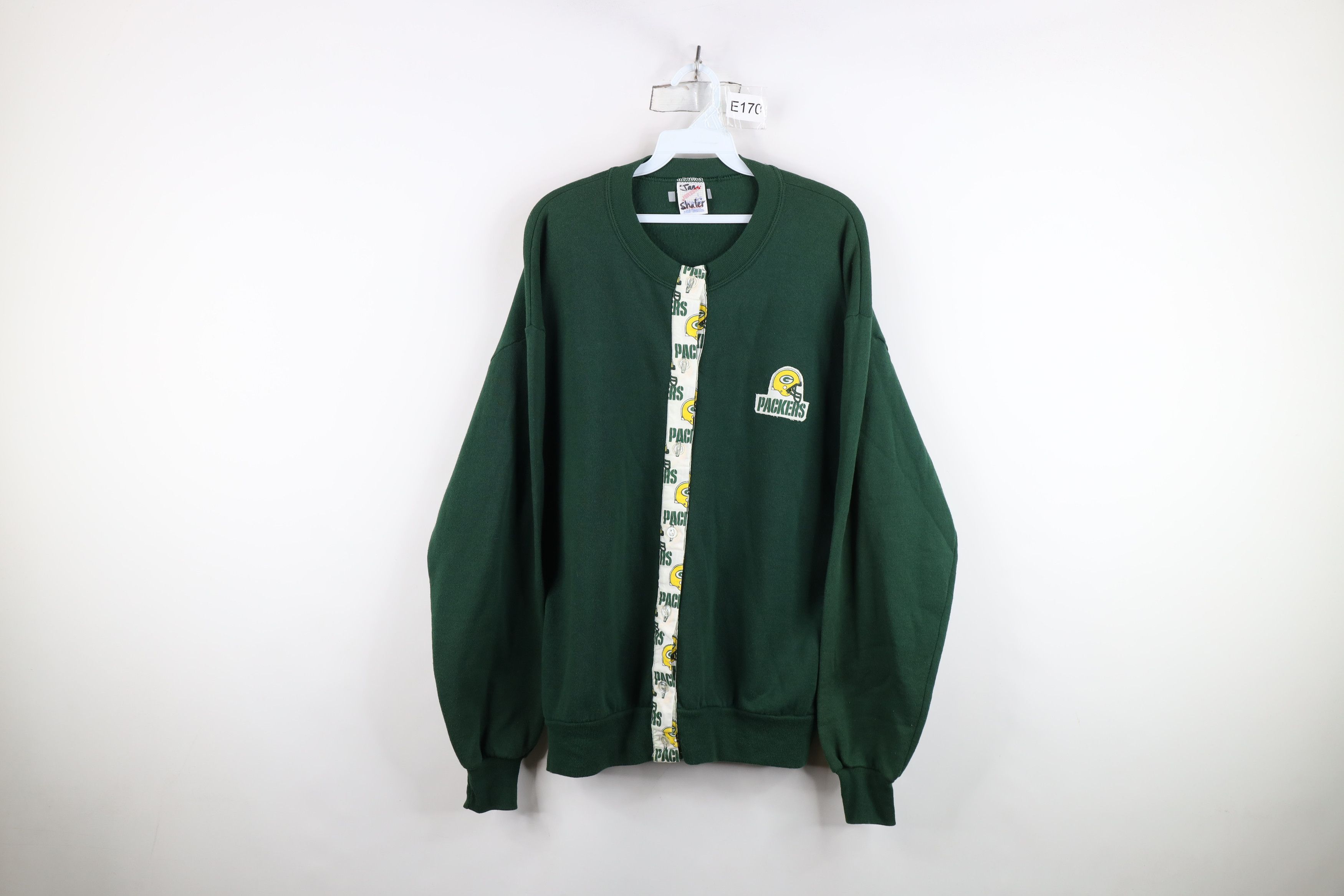 Vintage Vintage 90s Bay Packers Football Cardigan Sweatshirt USA Size L / US 10 / IT 46 - 1 Thumbnail