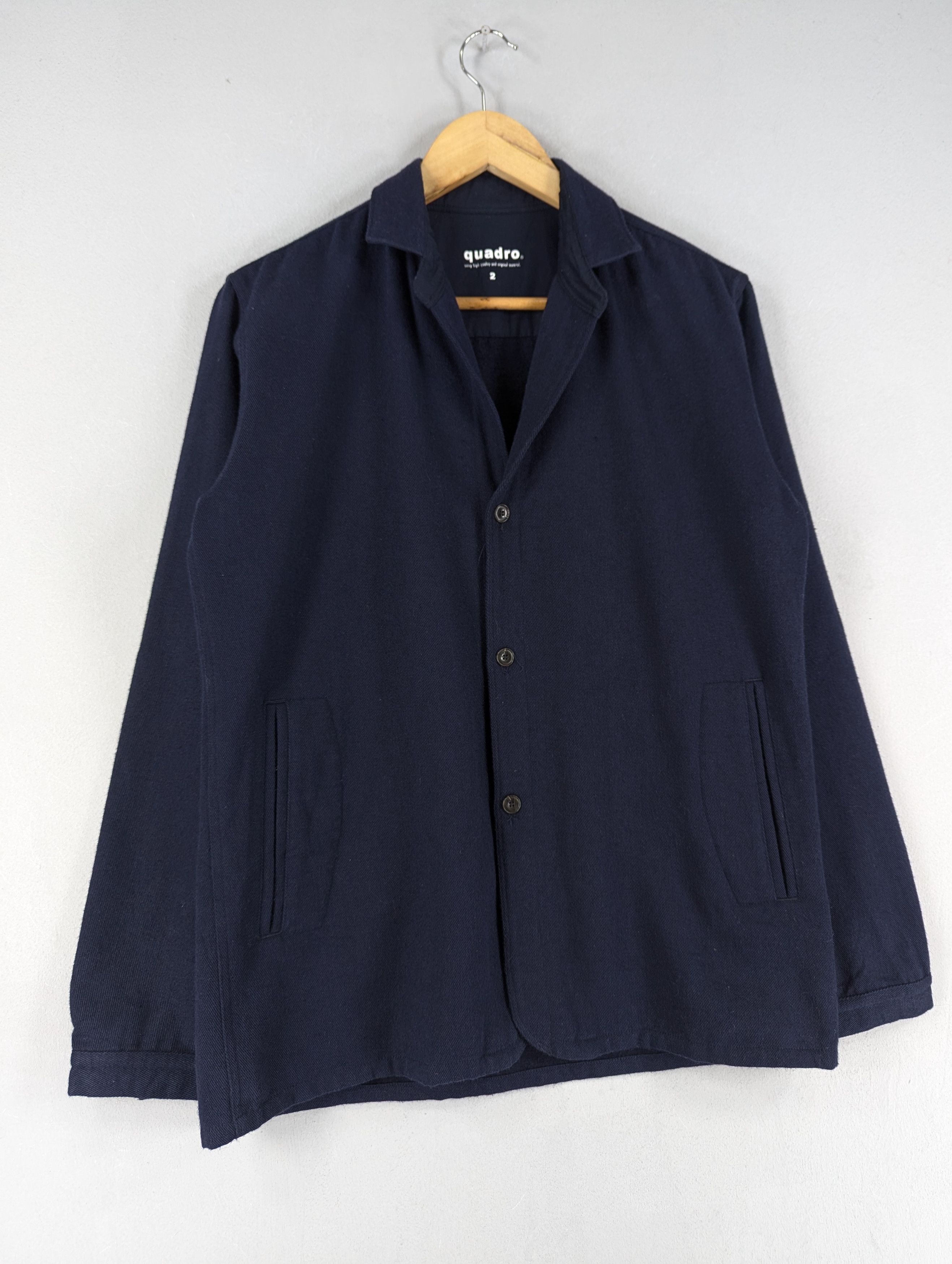 Japanese Brand Navy Blue Quadro Japan Button Ups Jacket Size 2 Size US M / EU 48-50 / 2 - 3 Thumbnail