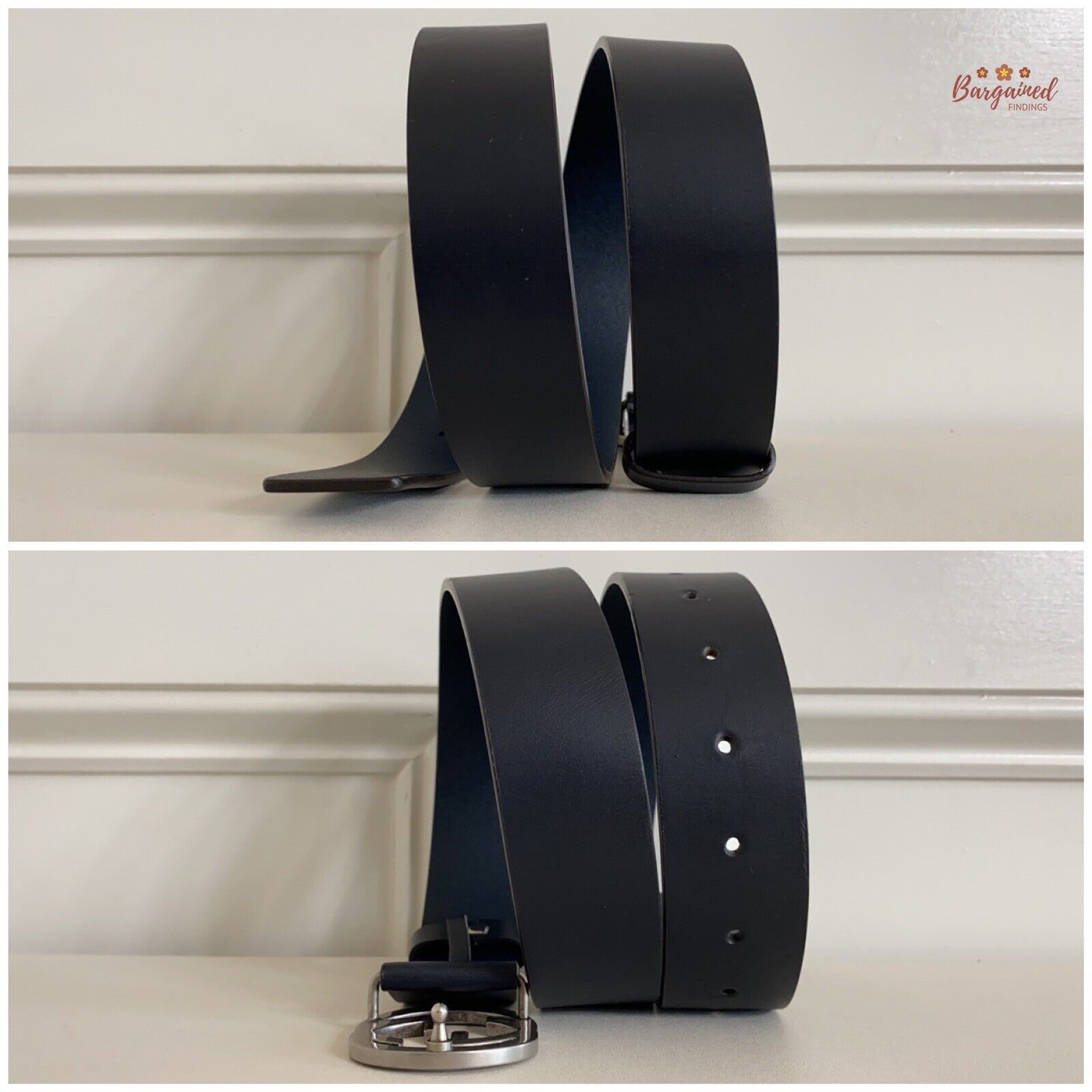 Gucci Gucci Black Leather Silver Interlocking G Buckle Belt Size 32 - 6 Thumbnail