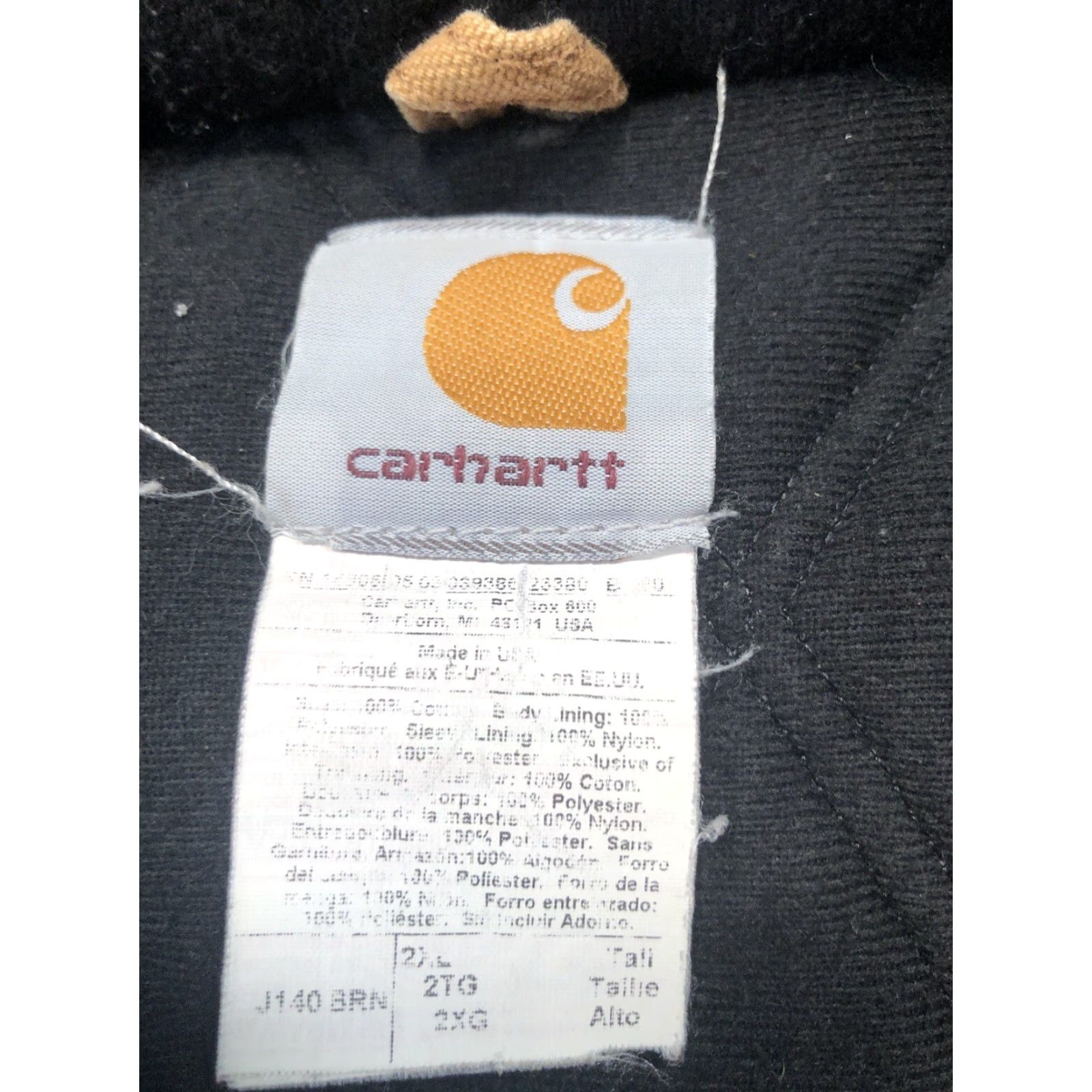 Carhartt VINTAGE Carhartt Jacket 2XL Brown Hooded Canvas Workwear Mens Bomber 90s USA Logo Zipper Size US XXL / EU 58 / 5 - 7 Thumbnail