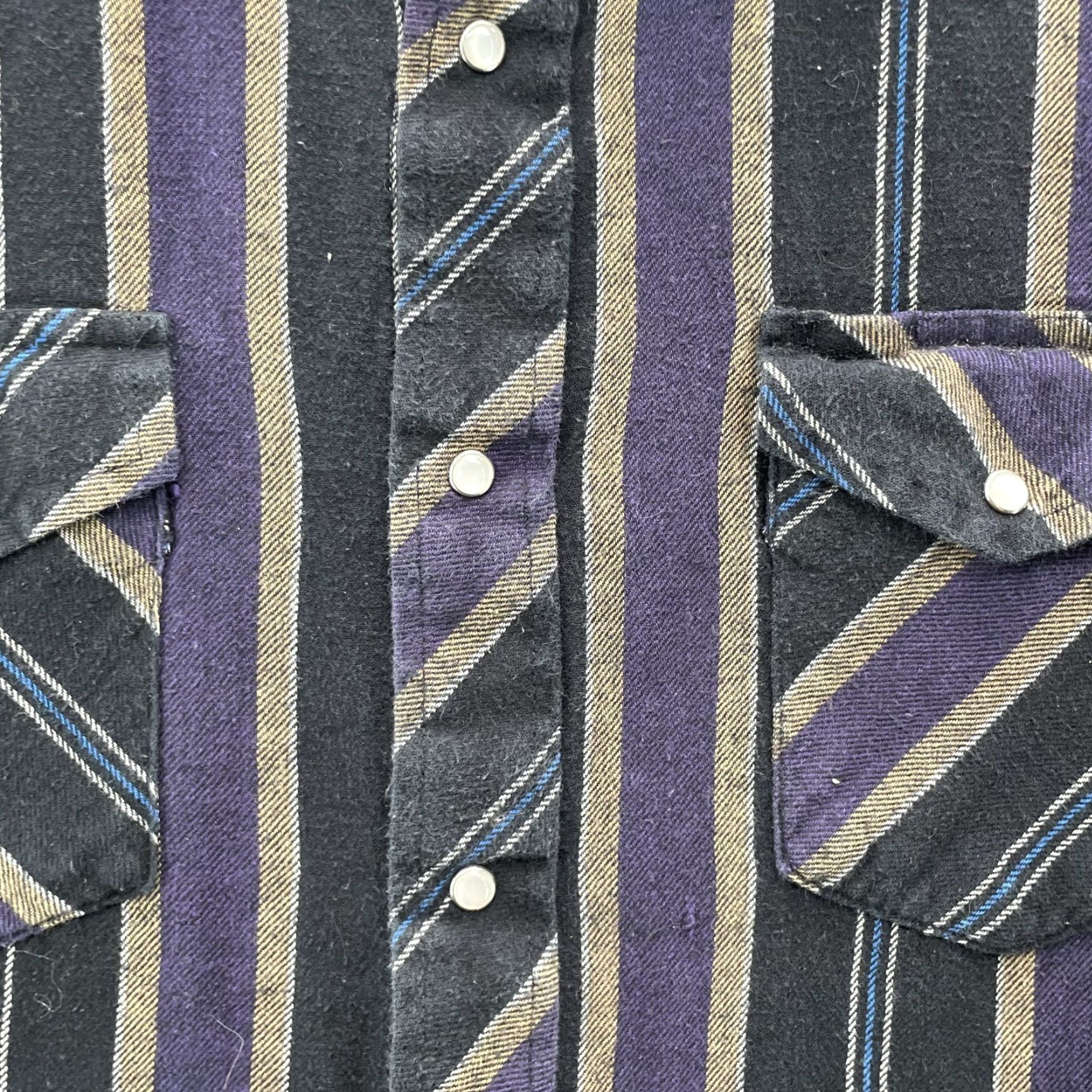 Wrangler VINTAGE Wrangler Western Shirt Men's XL Purple Stripe Pearl Snap Workwear Cowboy Shirt Size US XL / EU 56 / 4 - 5 Thumbnail