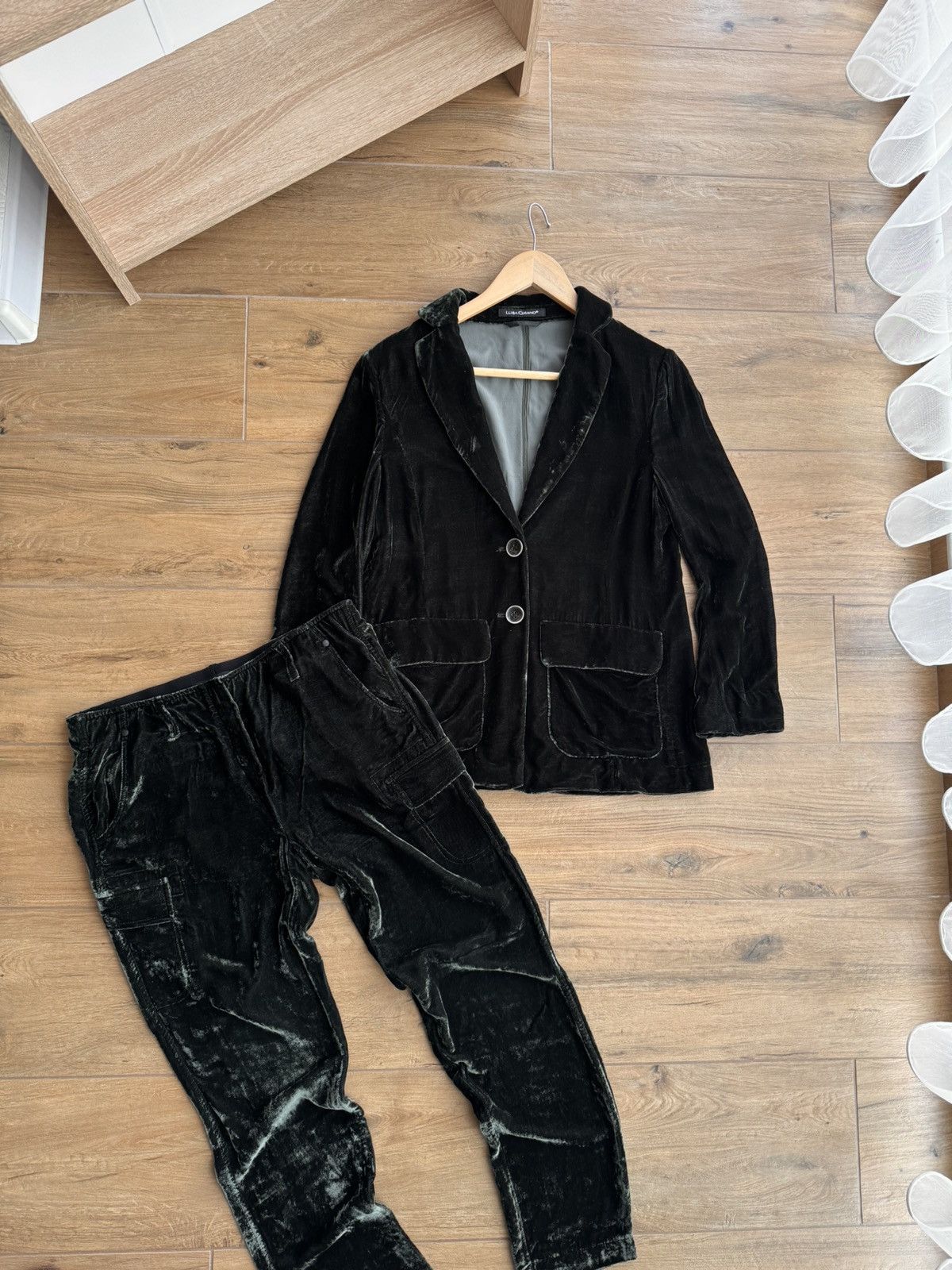 Luisa Cerano × Vintage Vintage Luisa Cerano Luxury Royal Green Velour Set Suit Size M / US 6-8 / IT 42-44 - 4 Thumbnail