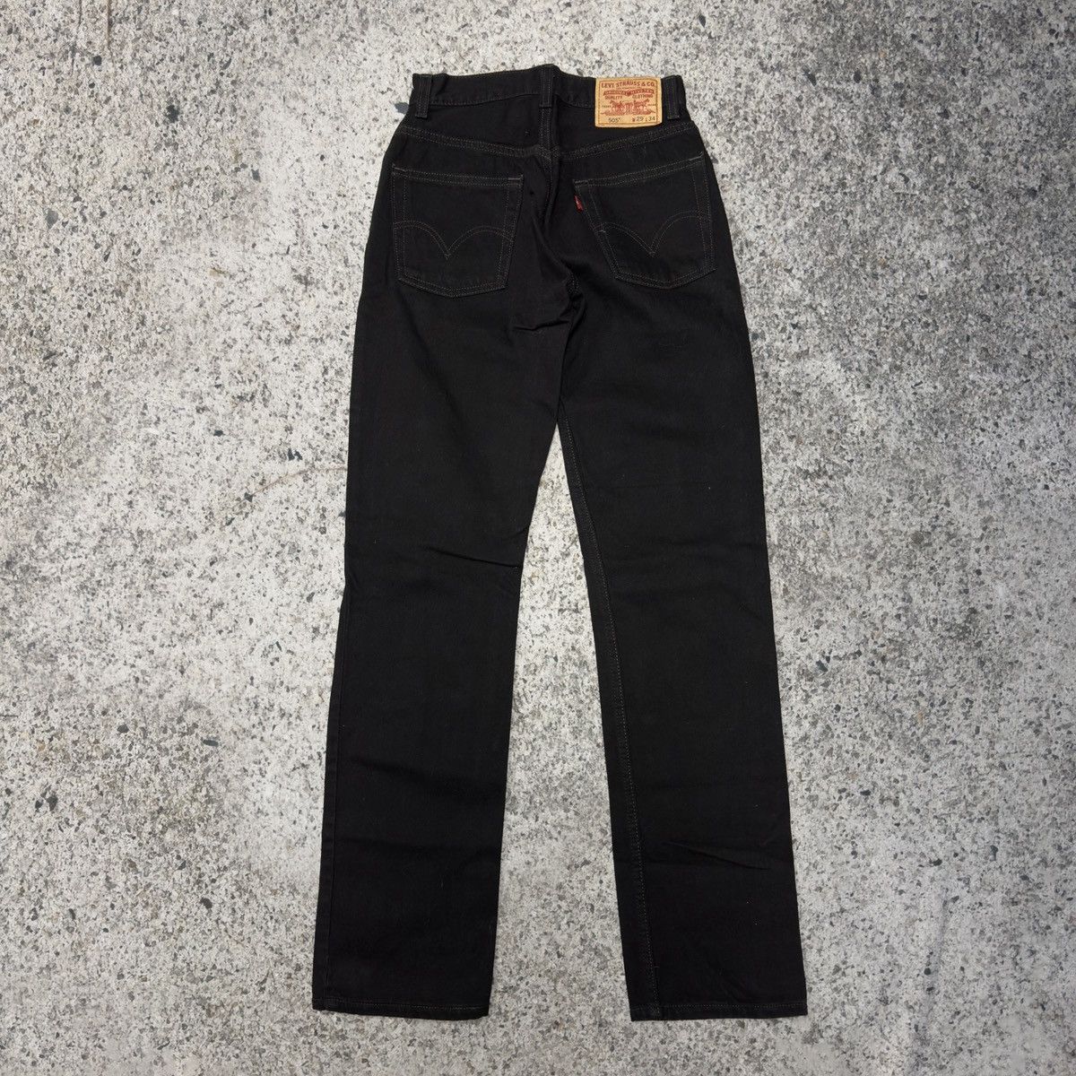 Levi's 2000s Levi’s 505 Black Denim Jeans ERD Grunge Chrome Biker Size US 27 - 1 Thumbnail