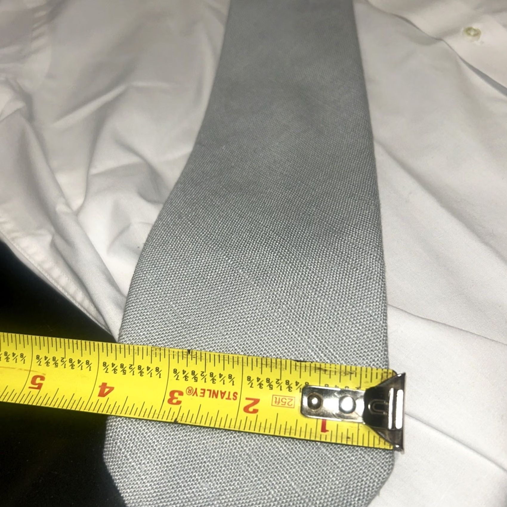Vintage VINTAGE Moygashel Tie, 100% Linen, Ice Blue, Made in USA, Solid, Men's Tie, Classic Length, Designer Style Size ONE SIZE - 5 Thumbnail