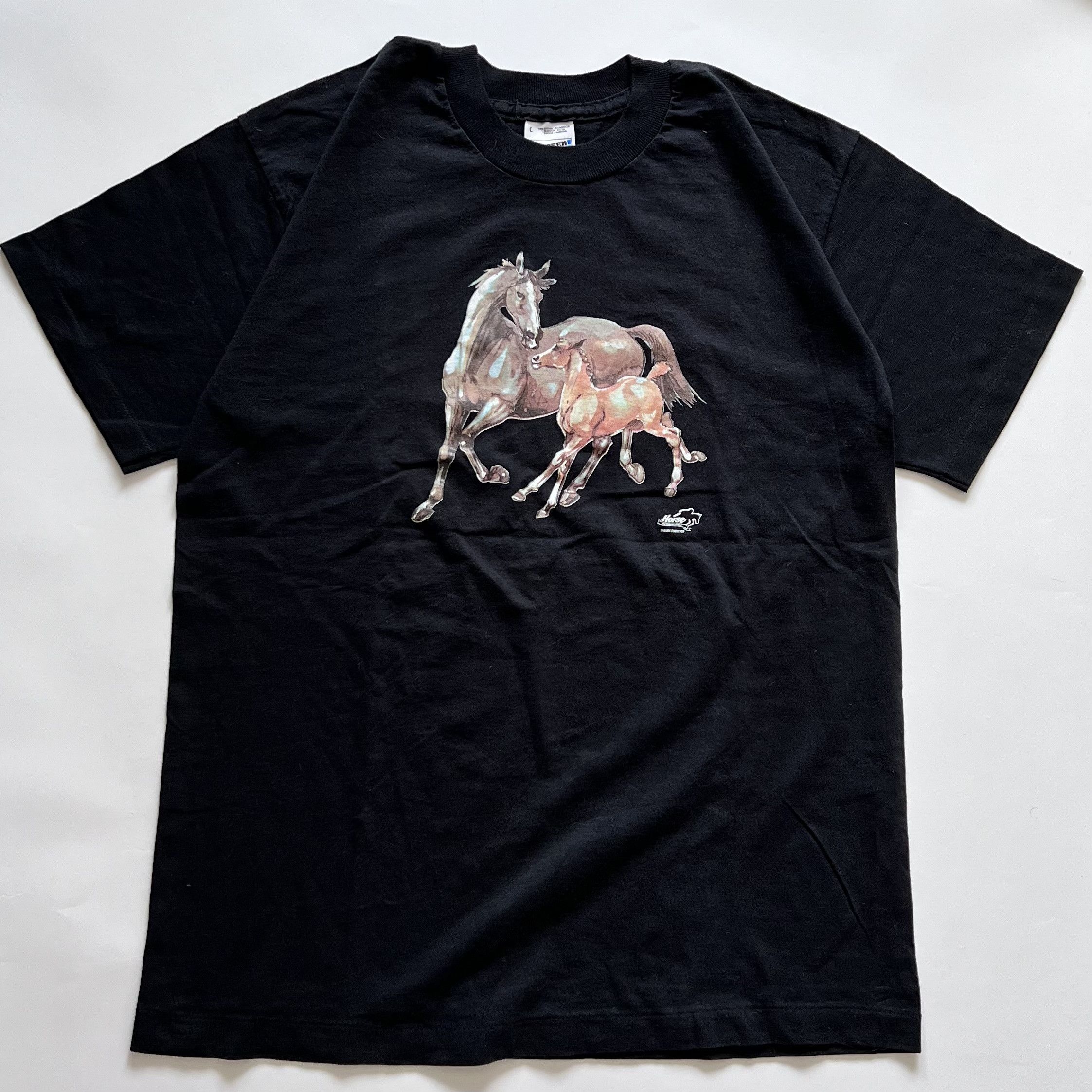 Vintage Horse Sketch Tee Shirt Single Stitch Men Cotton Large Size US L / EU 52-54 / 3 - 1 Thumbnail