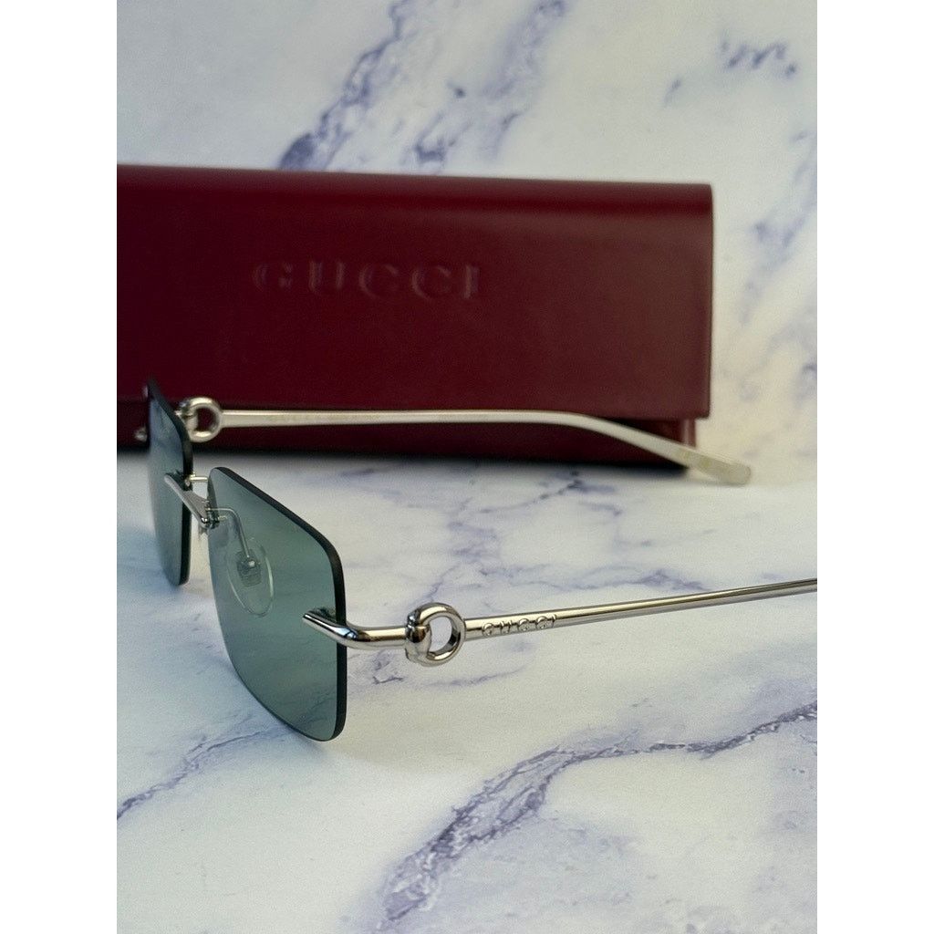 Gucci NEW Gucci GG1703S Silver Mirror Rimless Unisex Sunglasses Size ONE SIZE - 2 Thumbnail