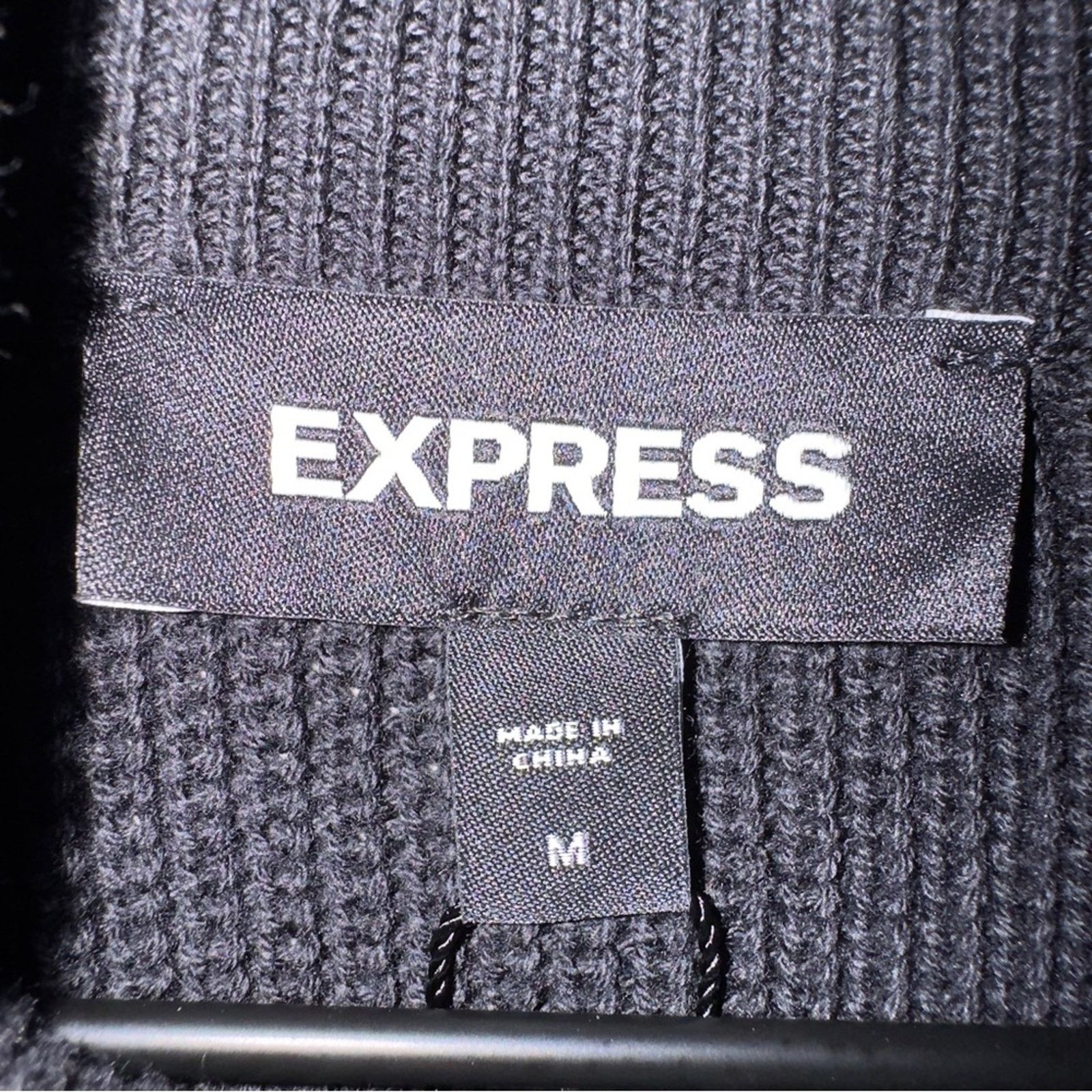 Express Express Black Half-Zip Turtleneck Sweater ribbed long sleeve Size M / US 6-8 / IT 42-44 - 9 Thumbnail